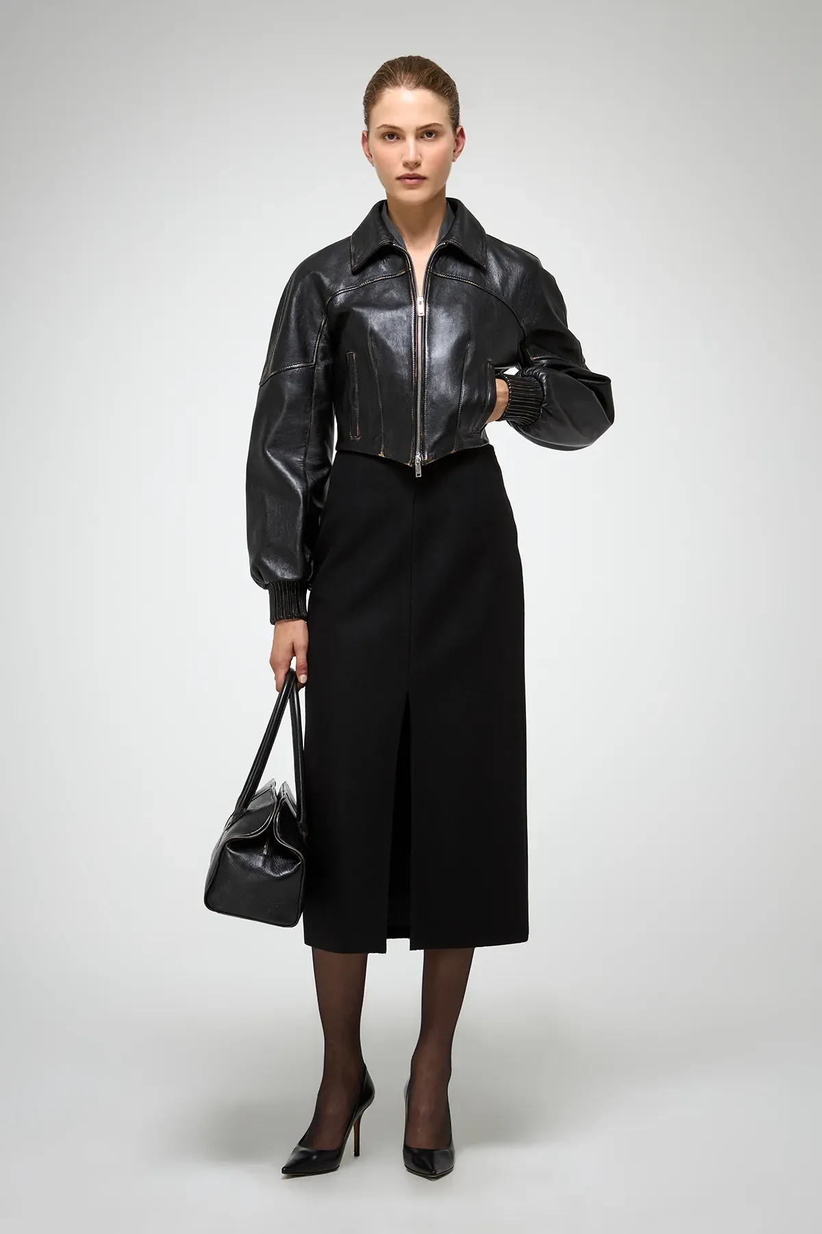 Abigail - Dark Brown Leather Jacket