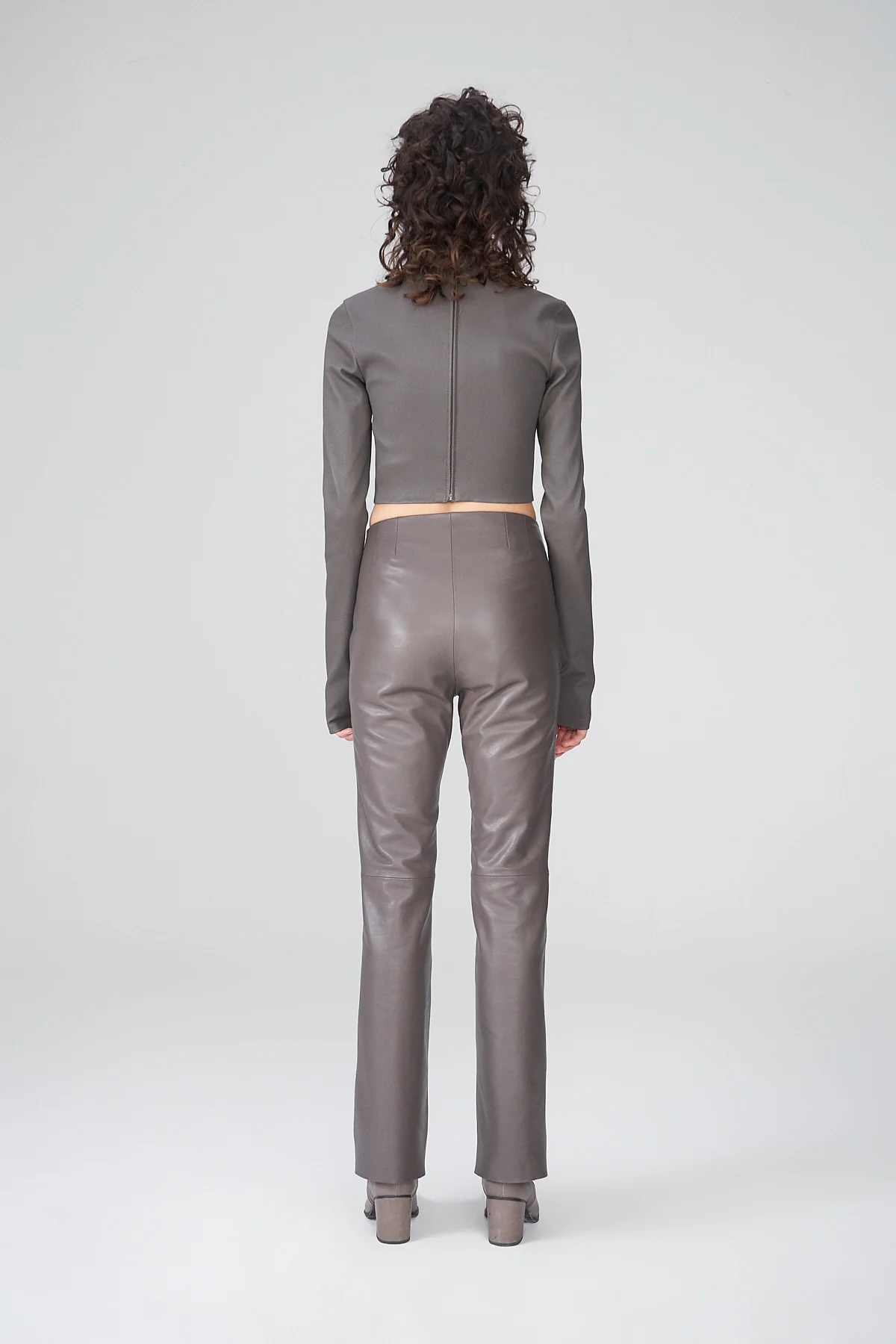 Agata - Grey Leather Top - Image 6