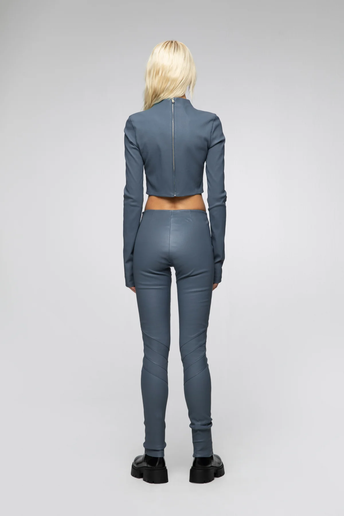 Agata - Indigo Leather Top - Image 3