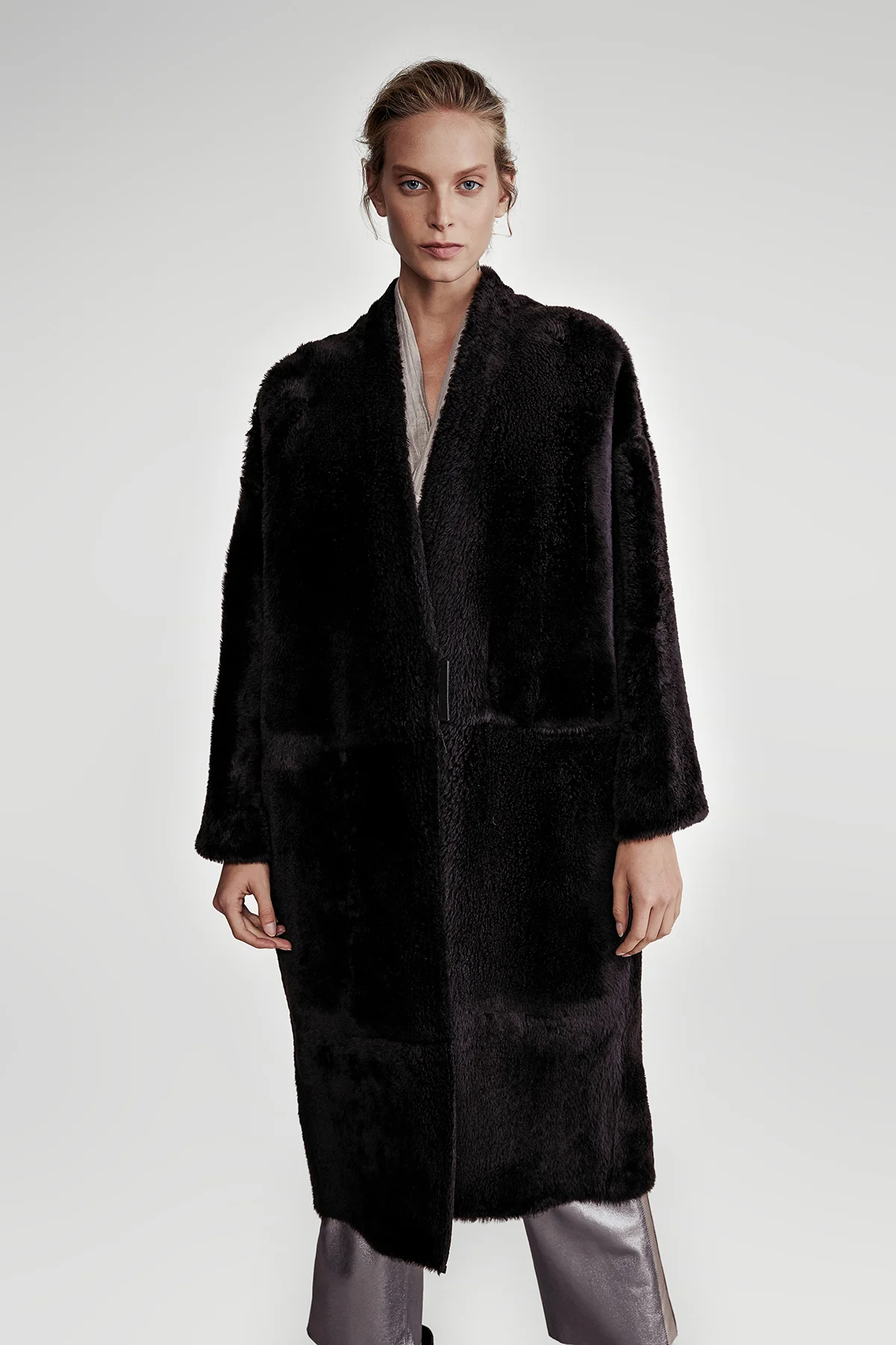 Alma - Black Reversible Shearling Coat