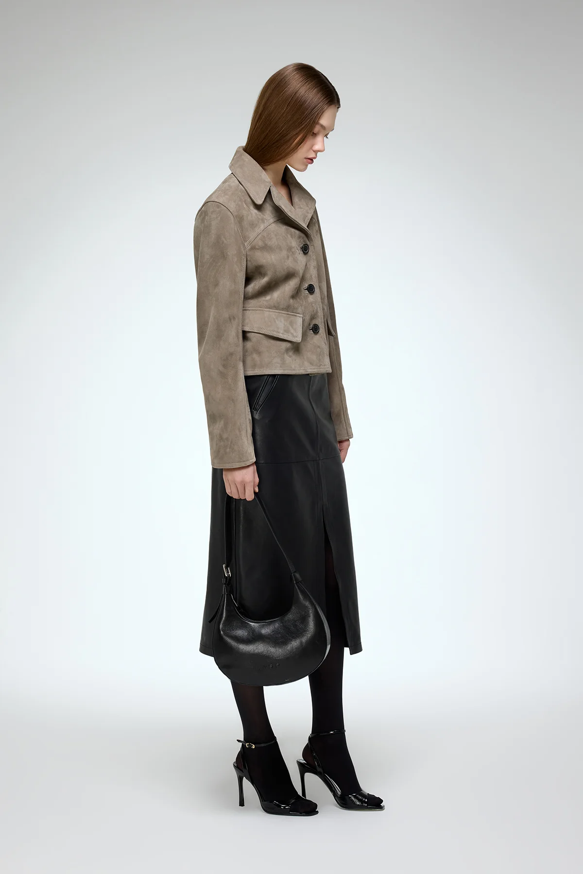 Amara - Grey Leather Jacket - Image 4