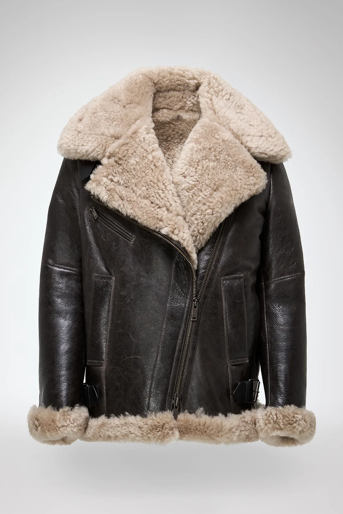 Antonella - Anthracite Shearling Coat - Image 8