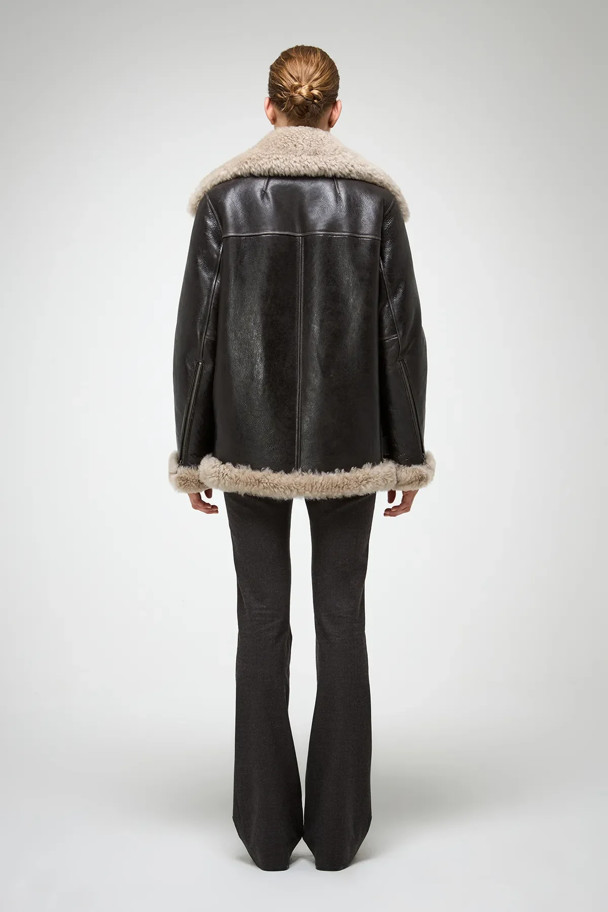 Antonella - Anthracite Shearling Coat - Image 9
