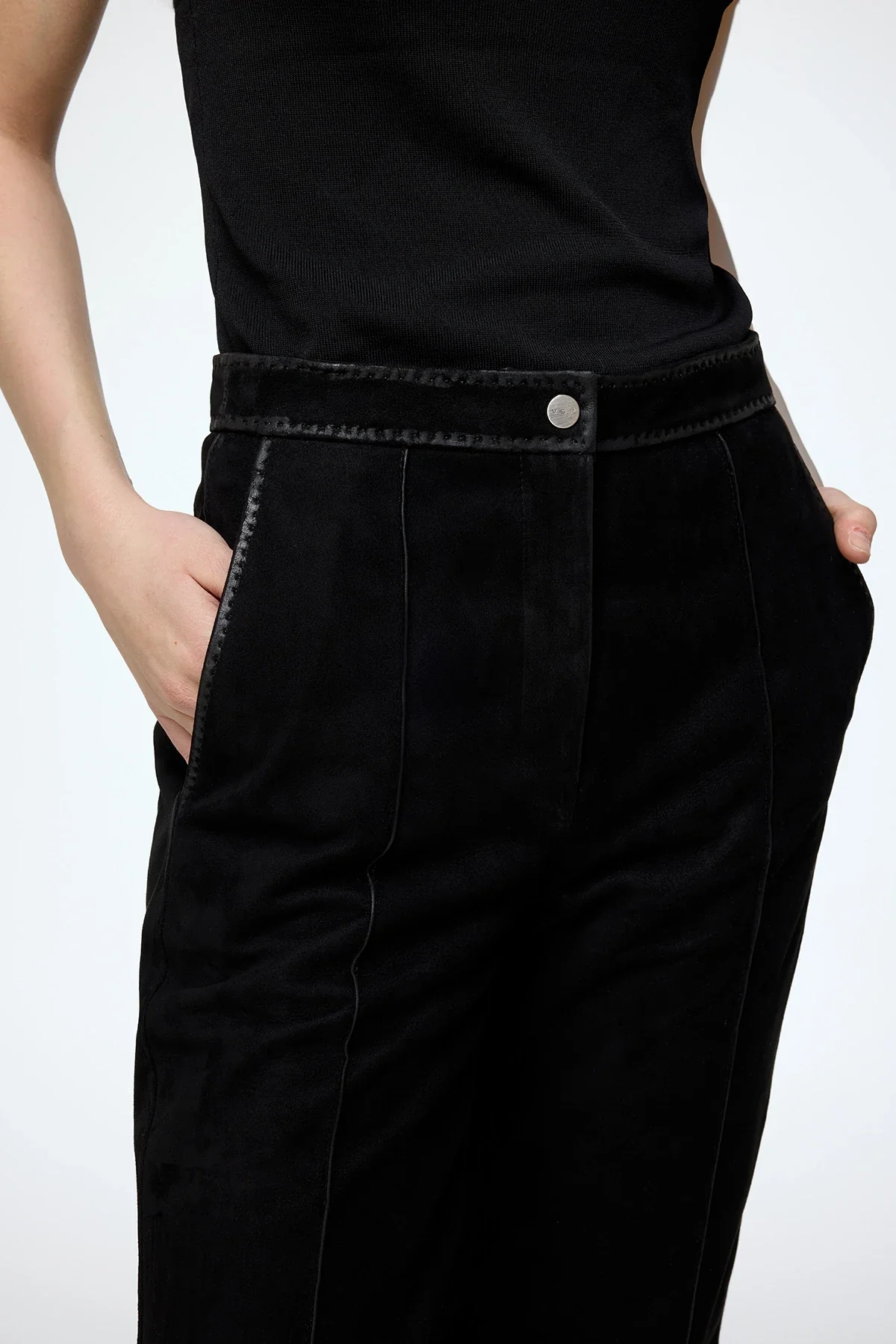 Asya - Black Leather Pants - Image 3