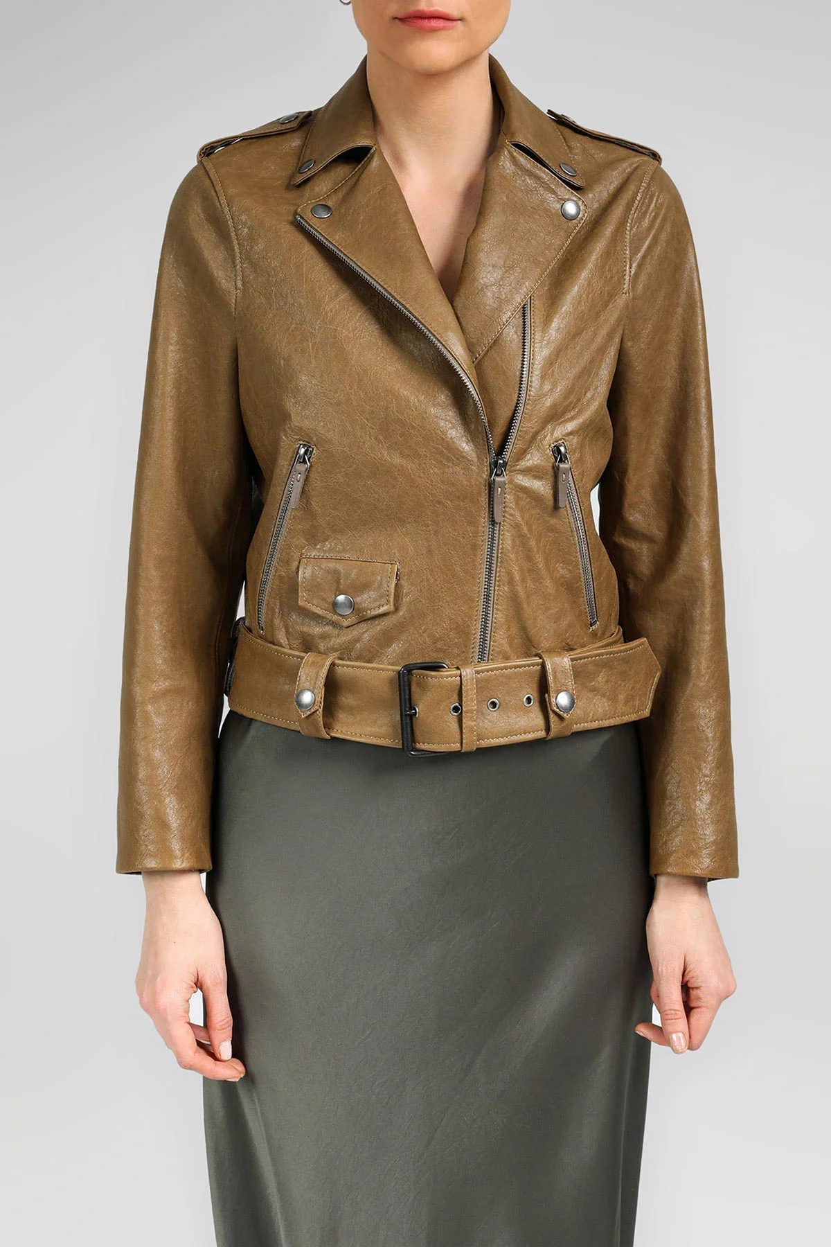 Audrey - Camel Leather Jacket - Image 2