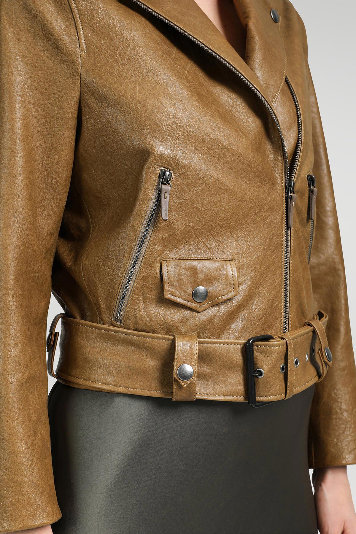Audrey - Camel Leather Jacket - Image 4