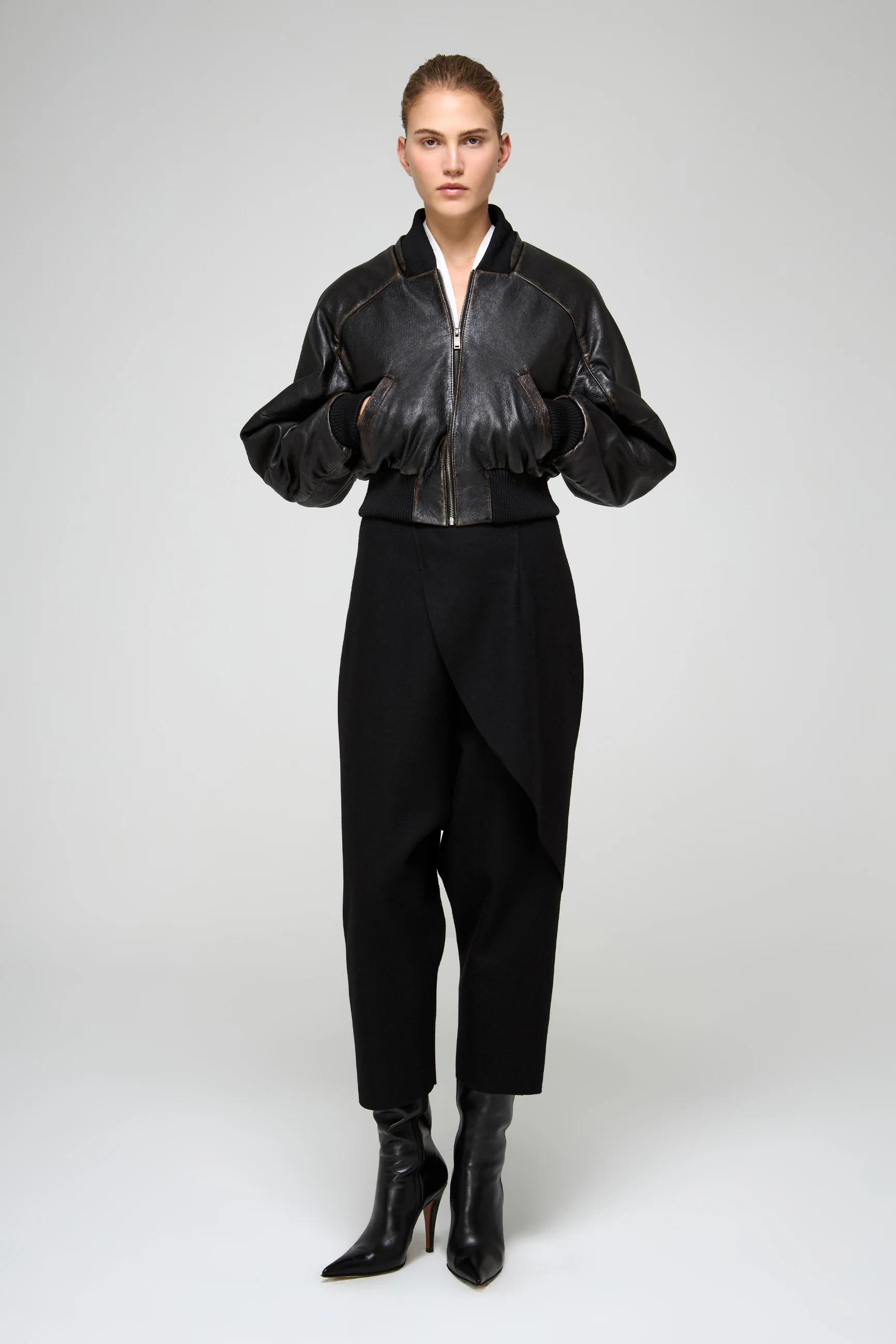 Adela - Dark Brown Leather Jacket - Image 3