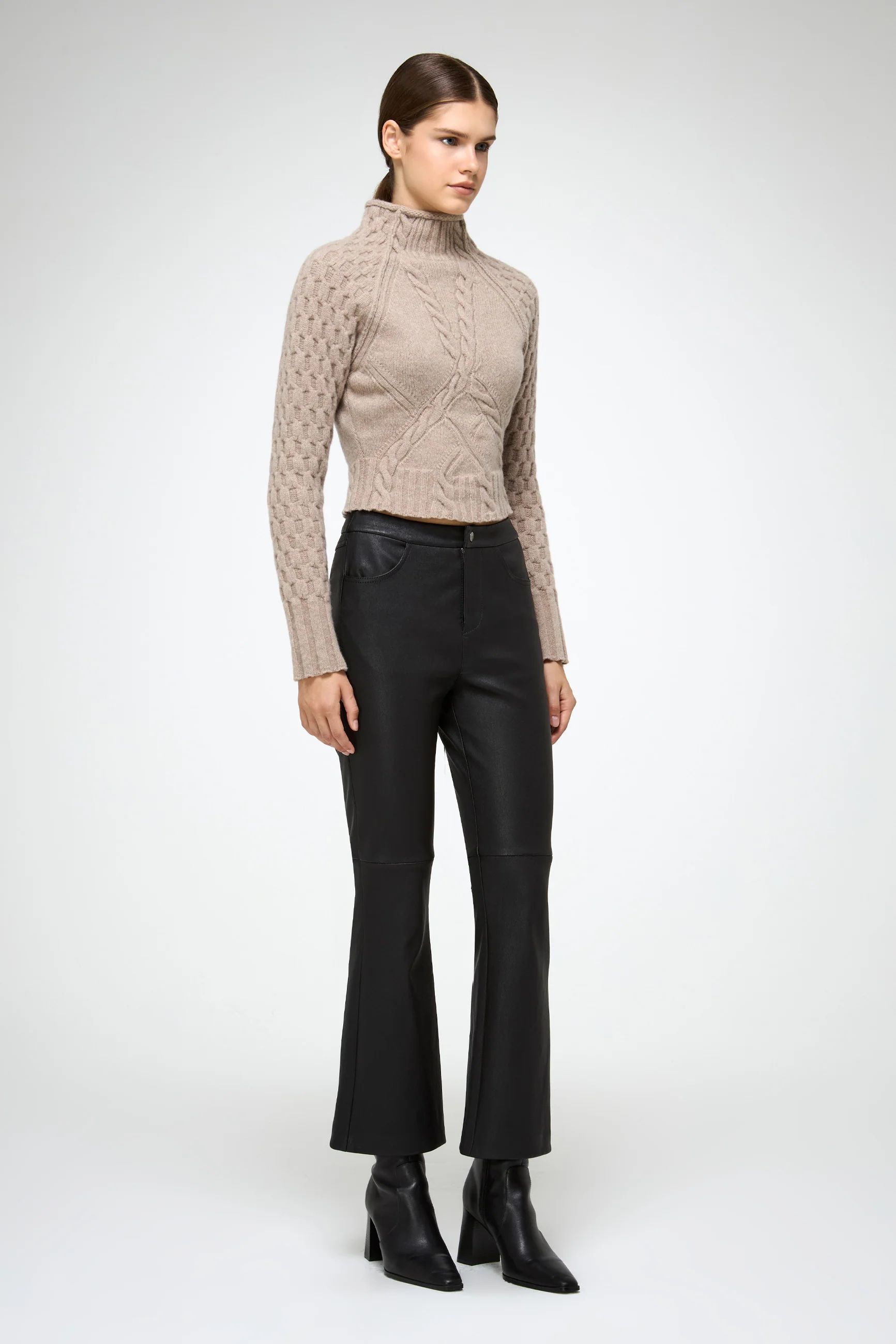 Ambre - Black Leather Pant - Image 3
