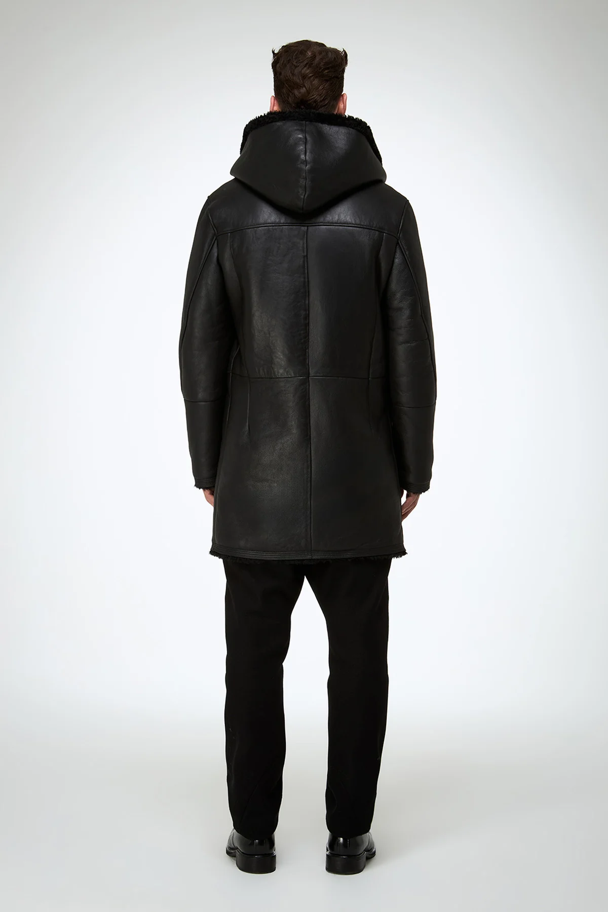 Teo - Black Shearling Coat - Image 7