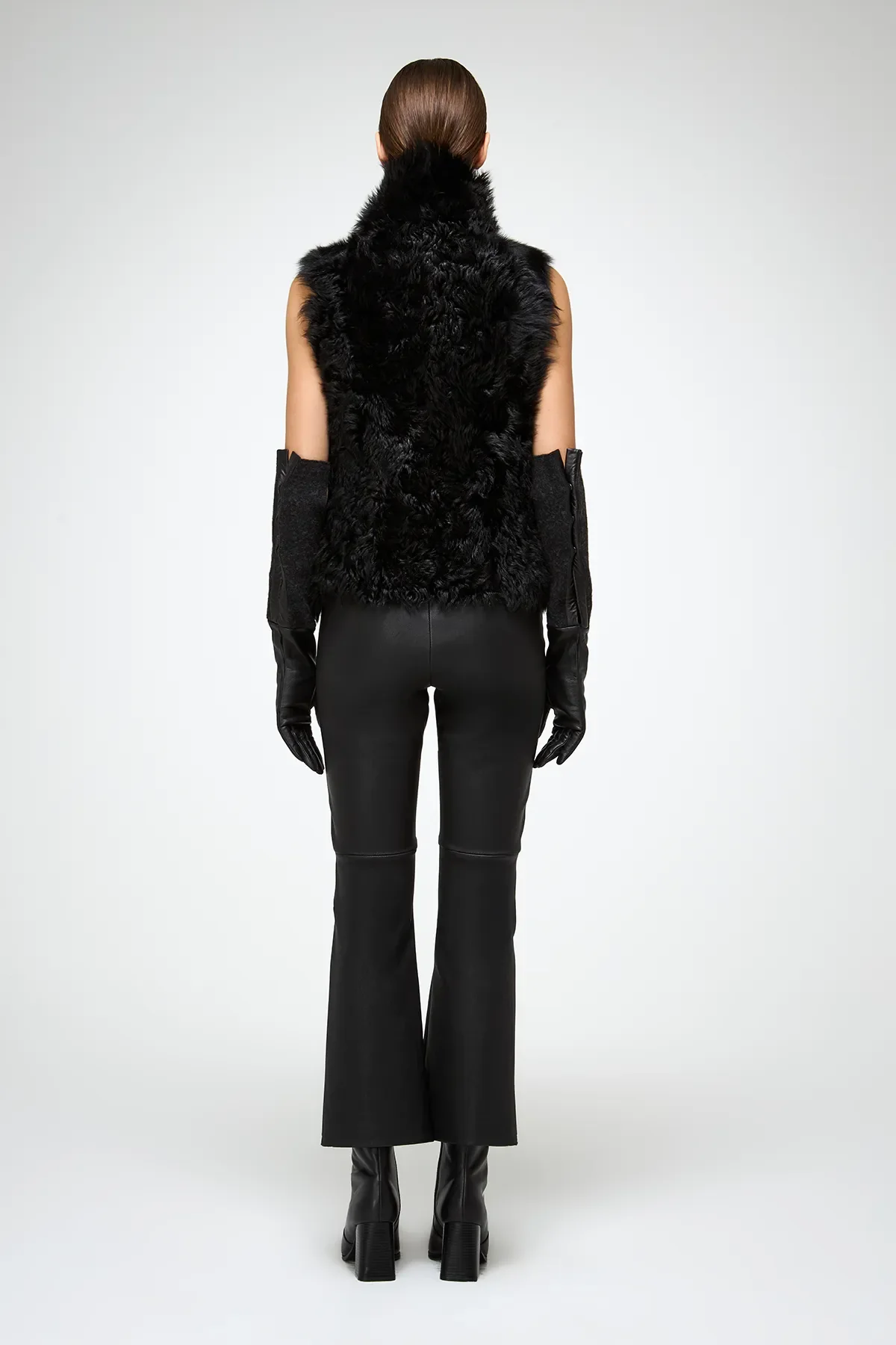 Solene - Black Shearling Vest - Image 6