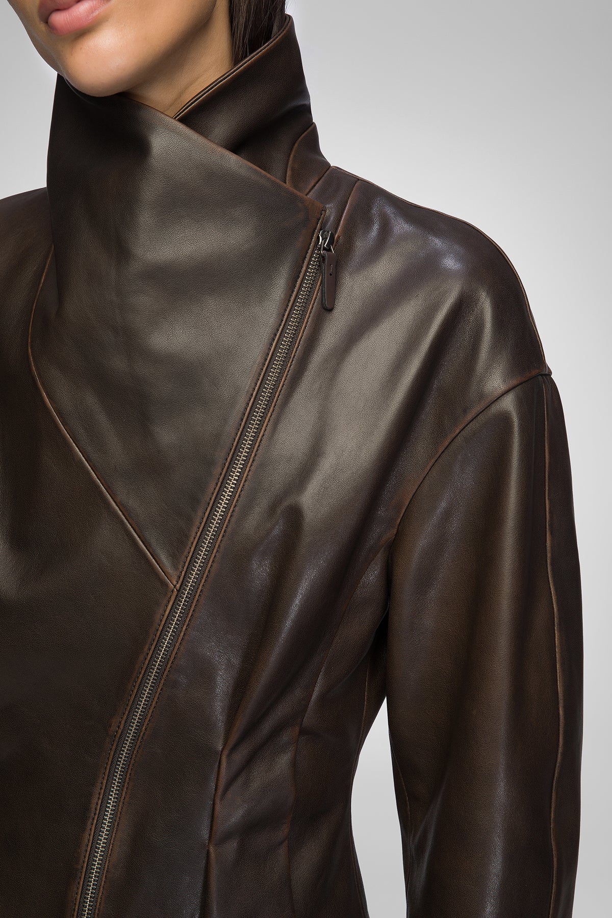 Briana - Brown Leather Jacket - Image 5