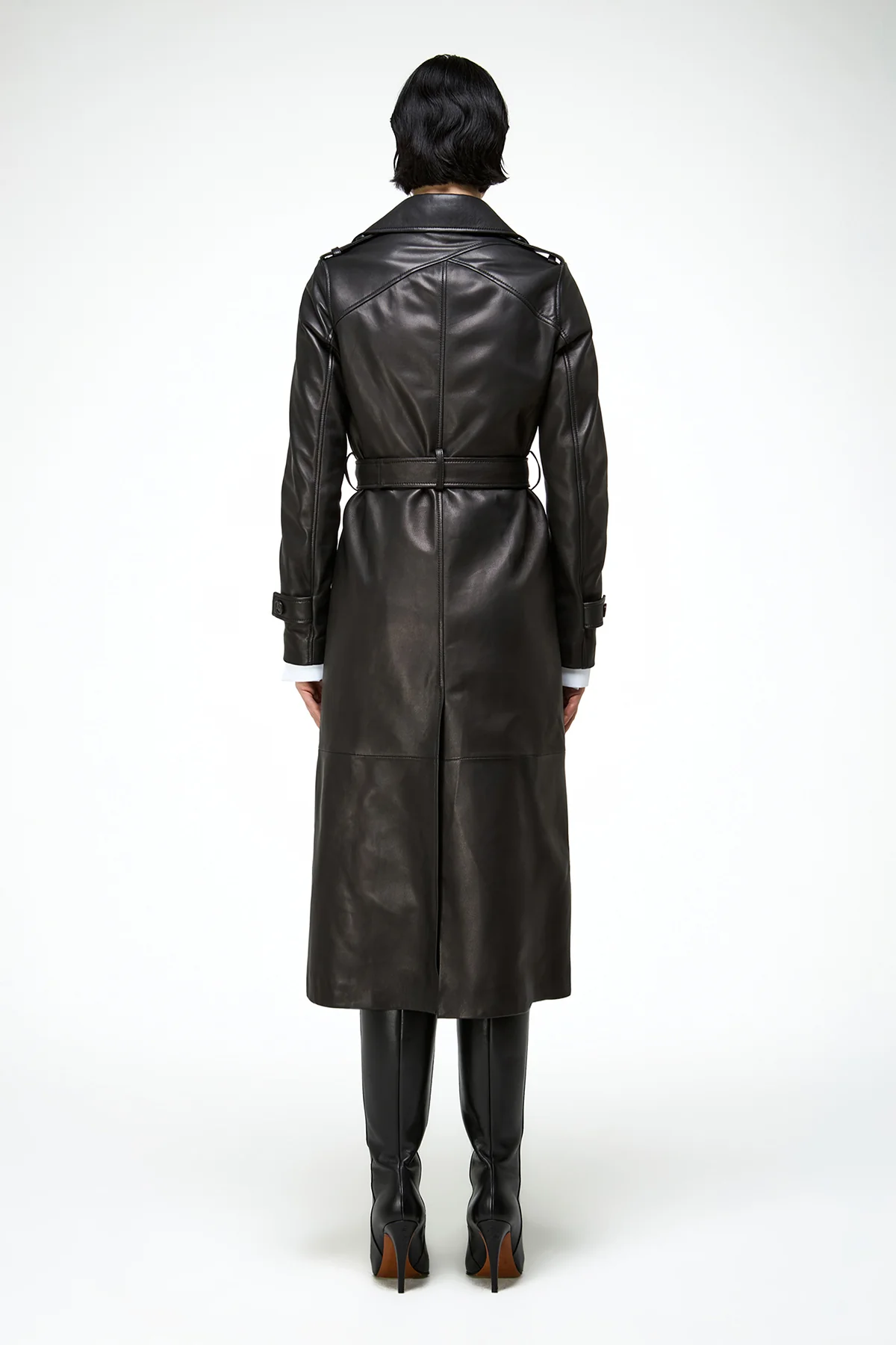Camilla - Black Leather Coat - Image 6