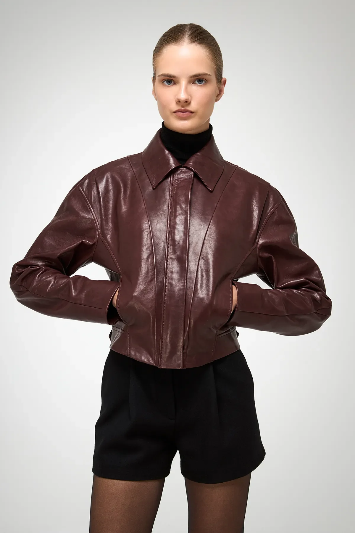 Candela - Cherry Leather Jacket - Image 2