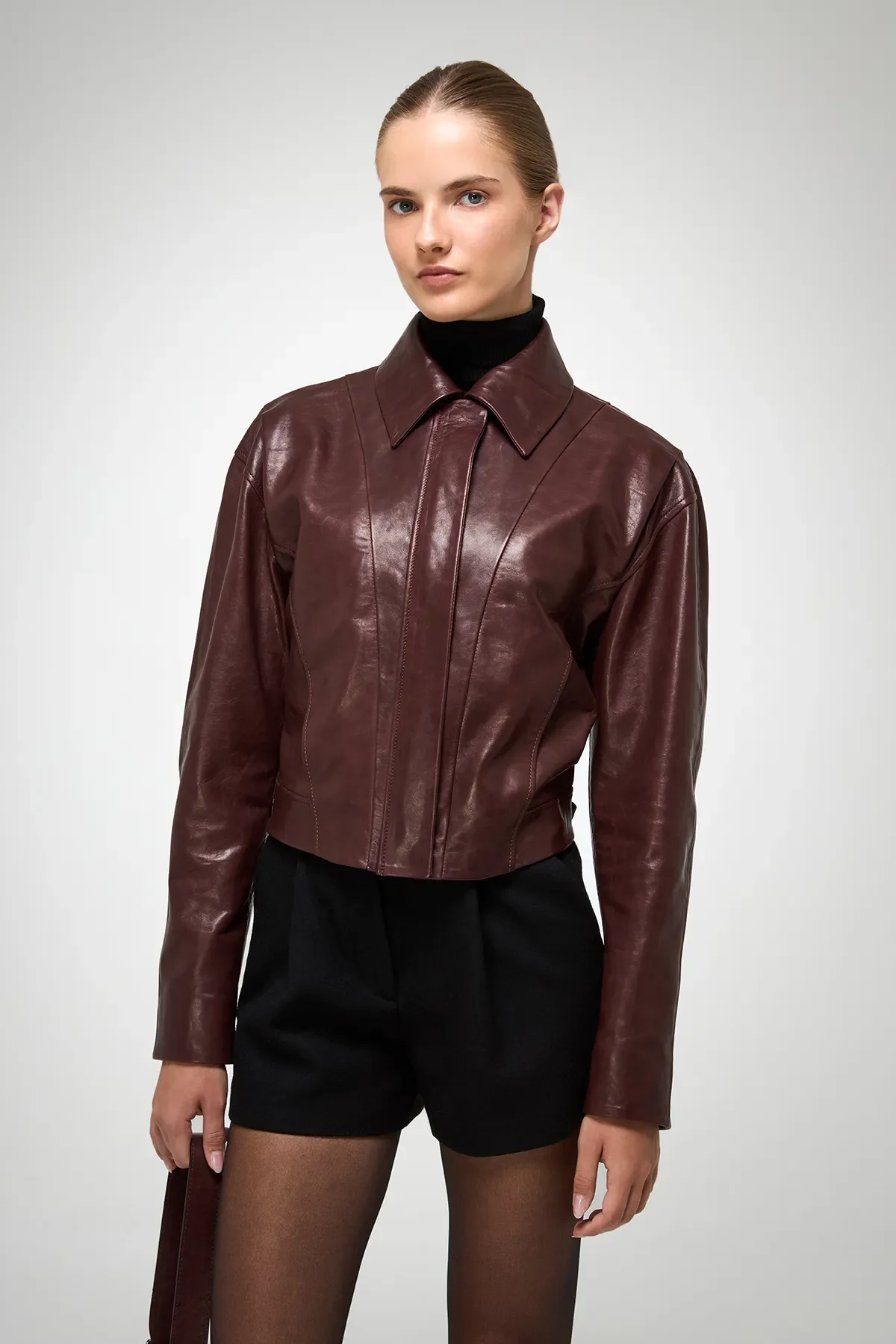 Candela - Cherry Leather Jacket - Image 4