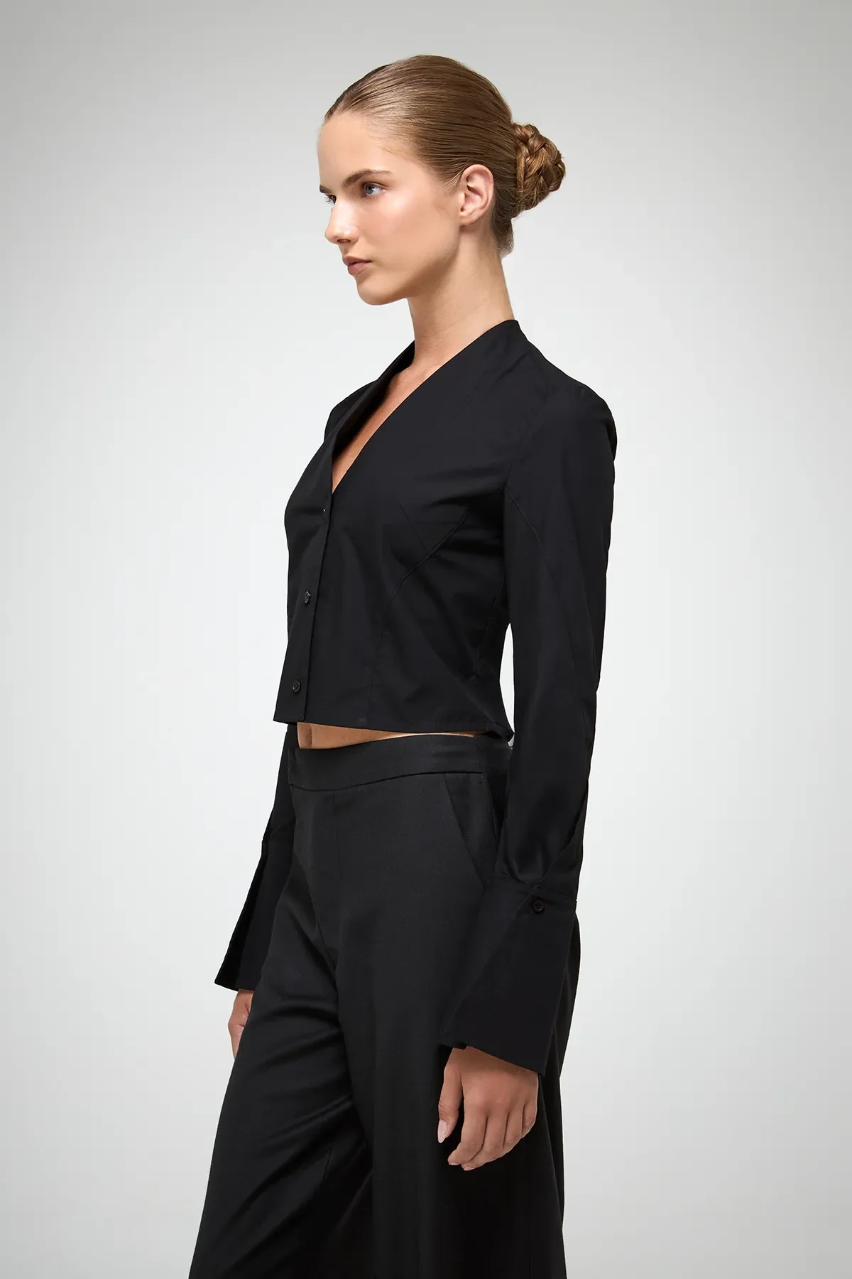 Candis - Black Cotton Shirt - Image 3