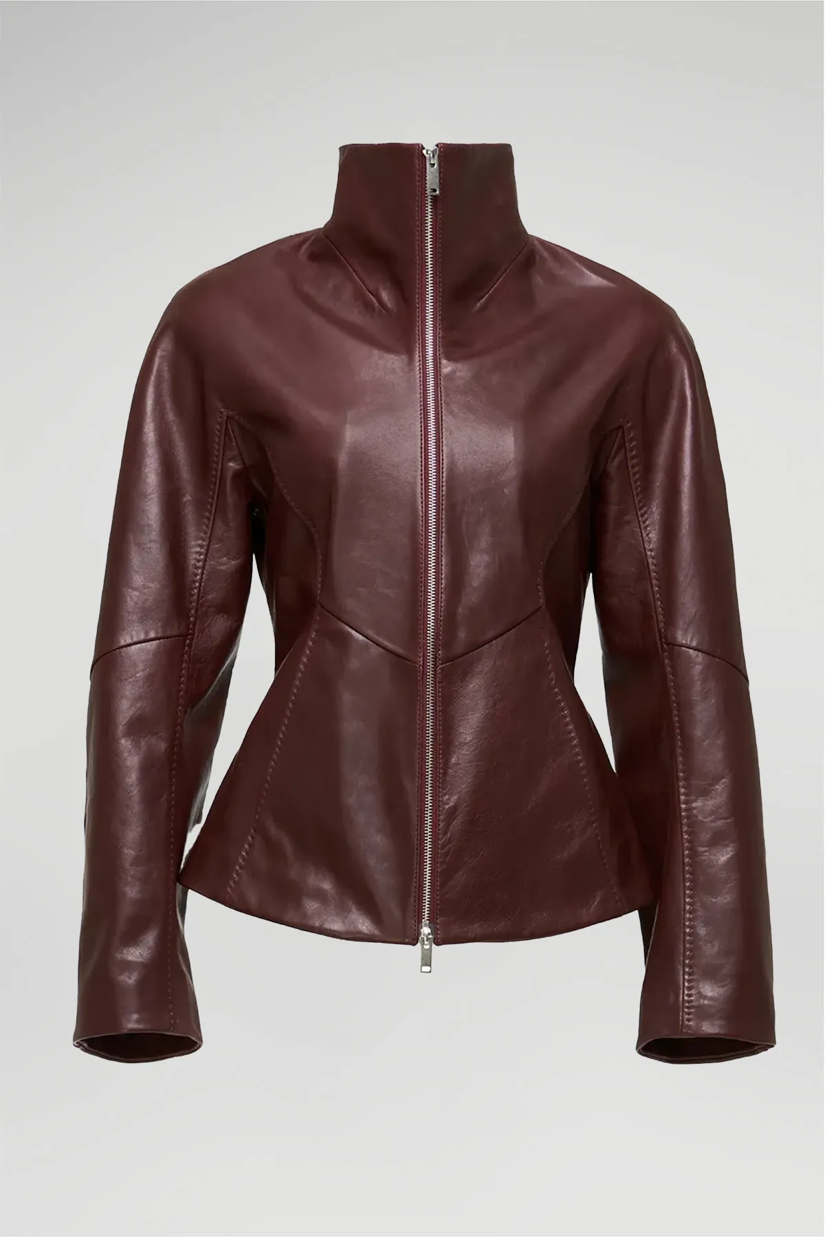 Carina - Cherry Leather Jacket - Image 5