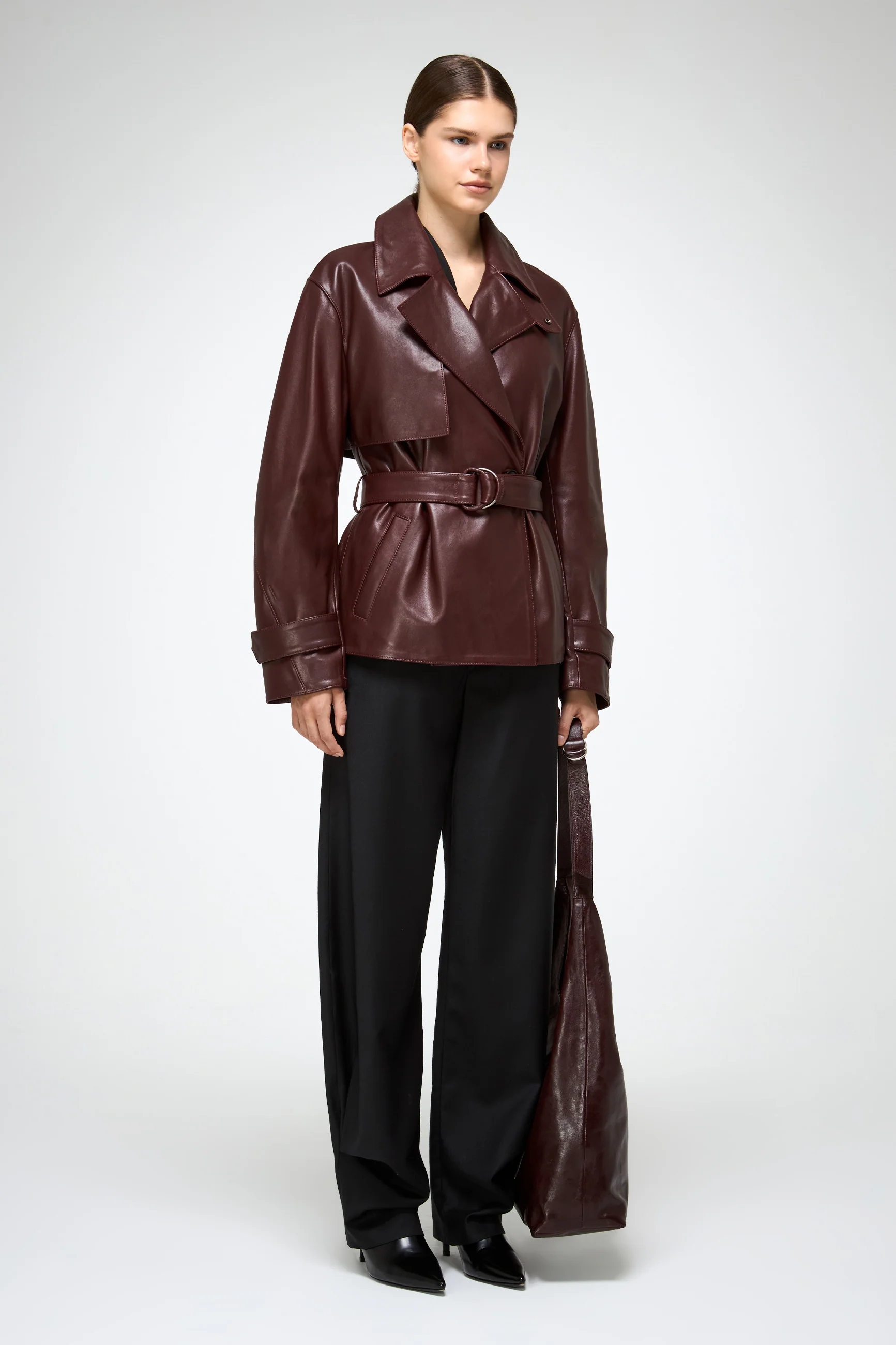 Elda - Cherry Leather Jacket - Image 3