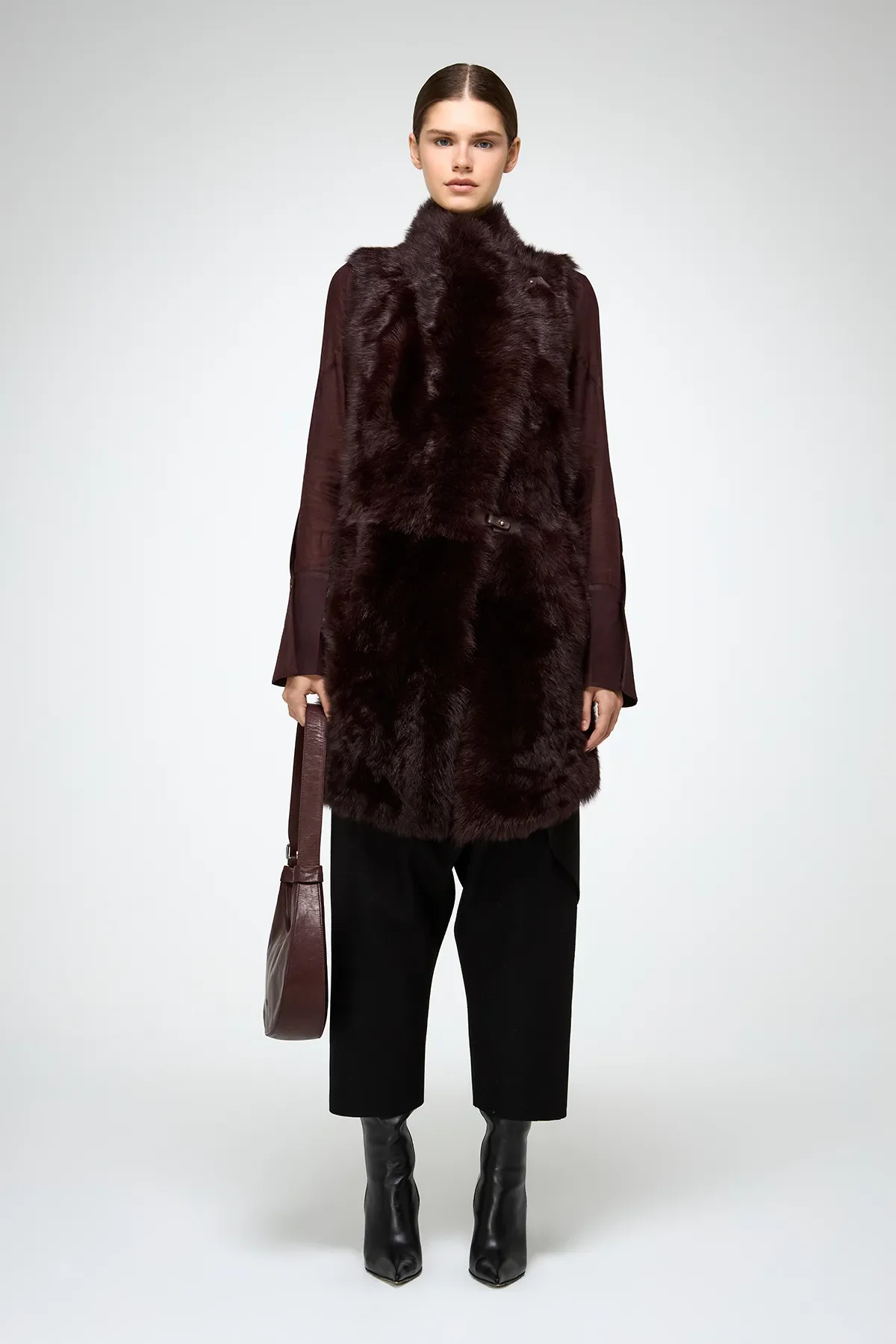 Siena - Cherry Shearling Vest - Image 3