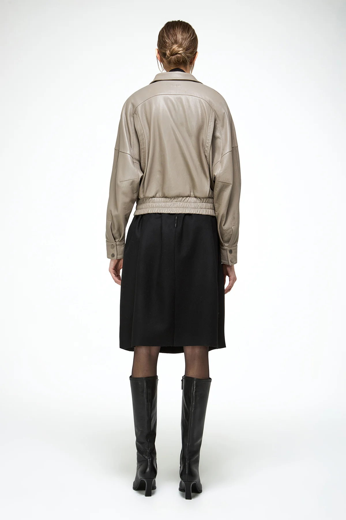 Clara - Beige Leather Jacket - Image 7