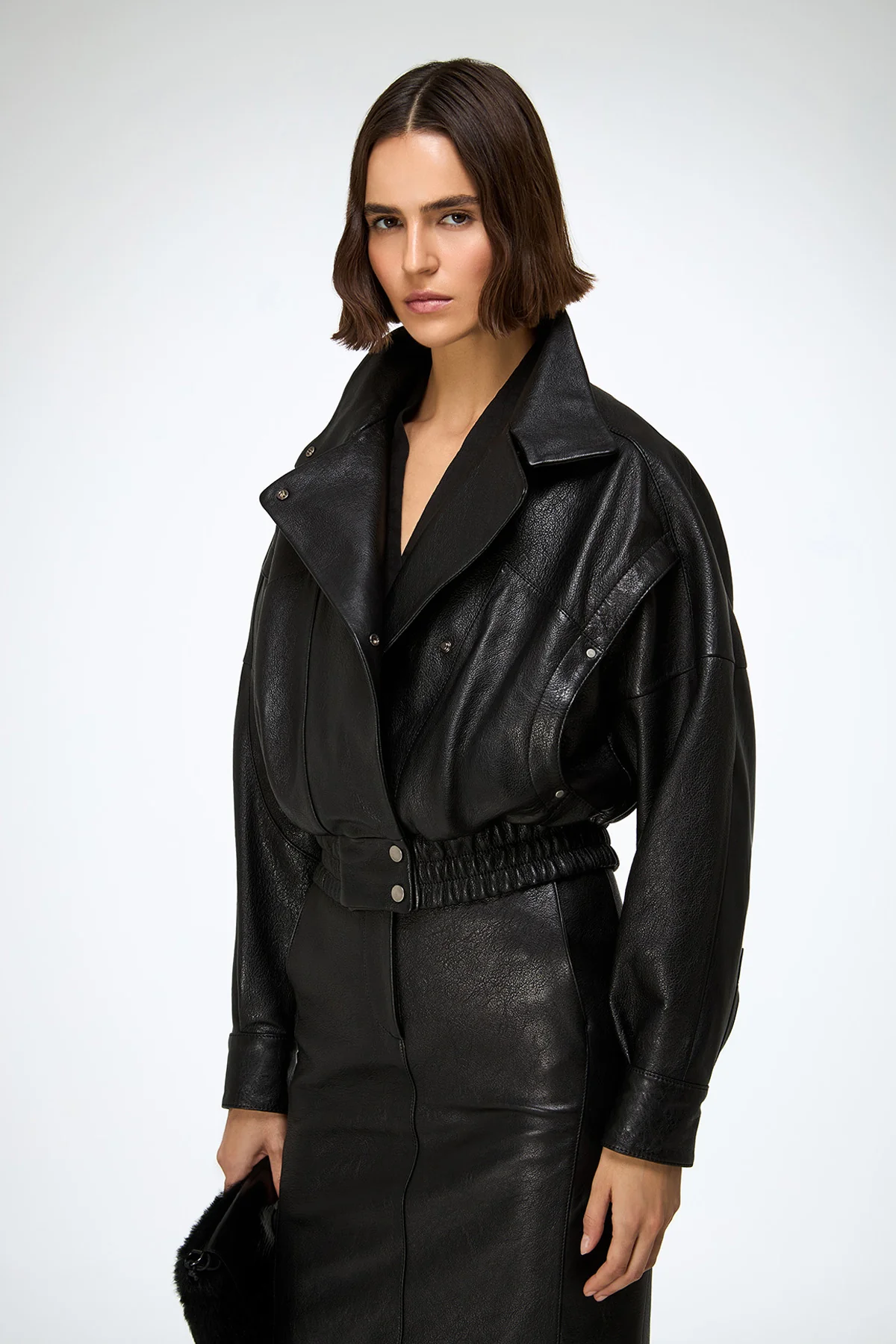 Clara - Black Leather Jacket - Image 3