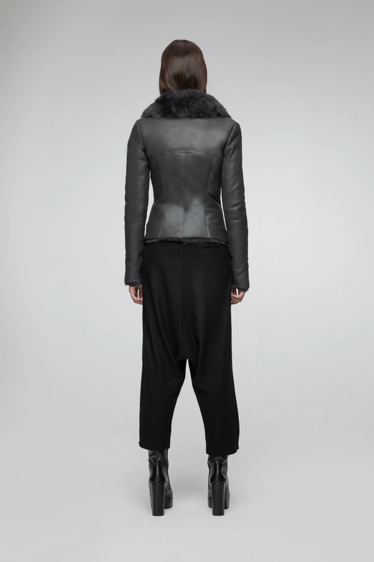 Cora - Anthracite Shearling Jacket - Image 4