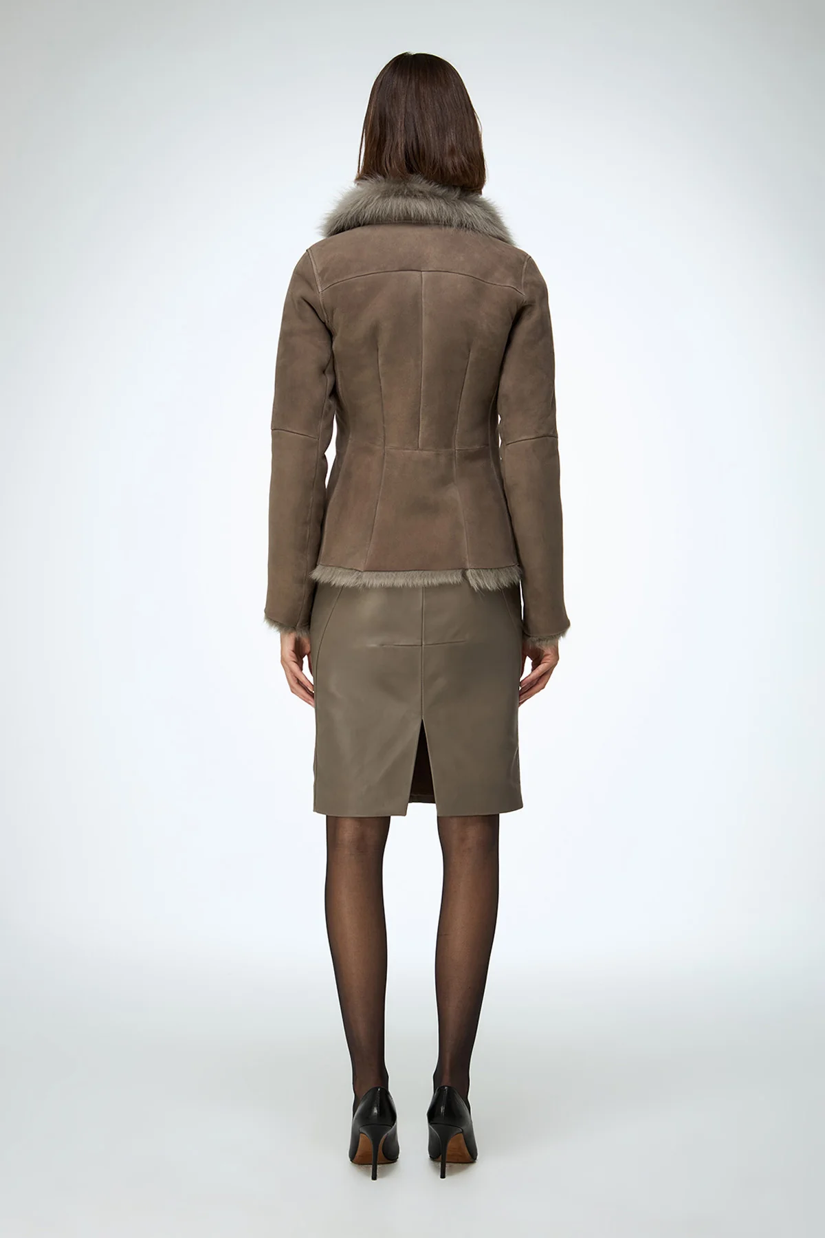 Adila - Stone Shearling Jacket - Image 7
