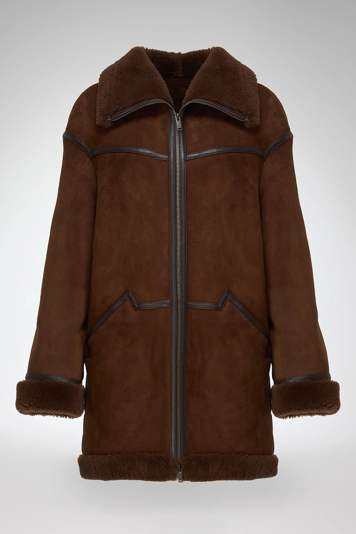Dina - Tobacco Shearling Coat - Image 7
