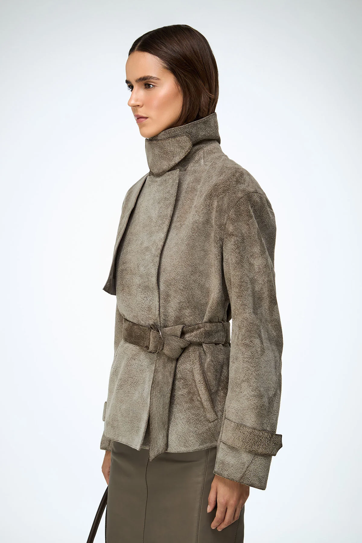 Elda - Grey Leather Jacket - Image 7