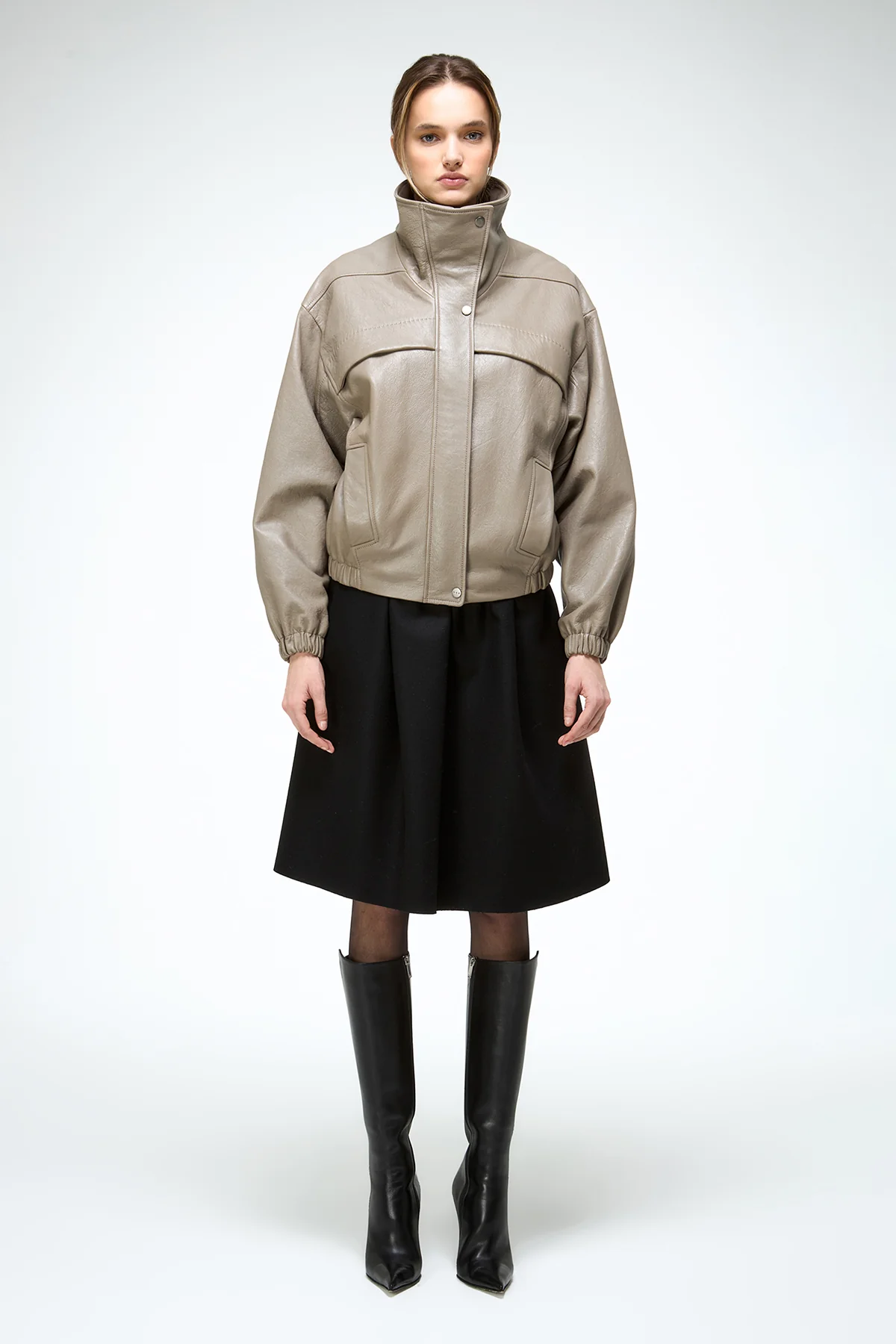 Eli - Beige Leather Jacket