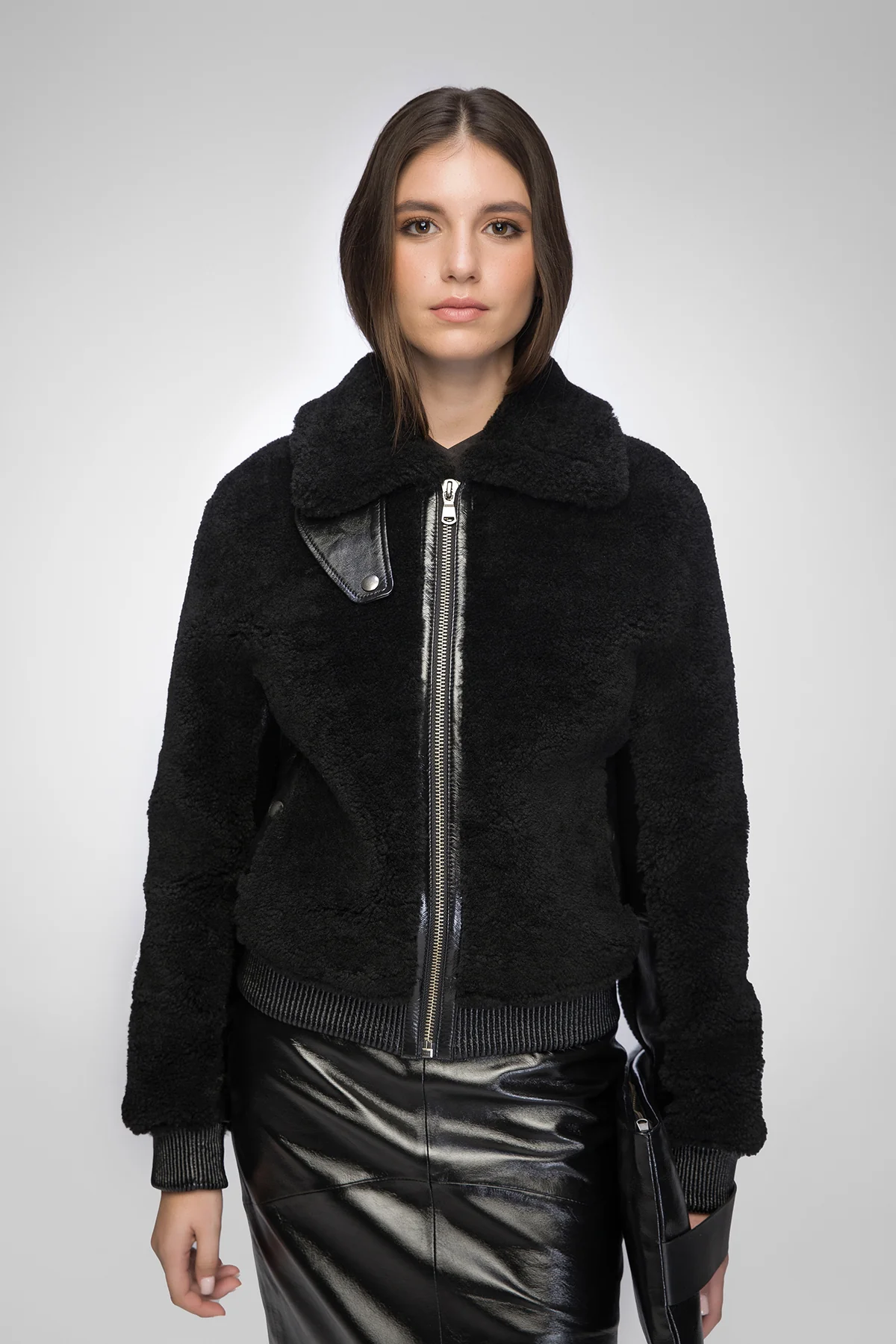 Elise - Black Shearling Jacket - Image 3