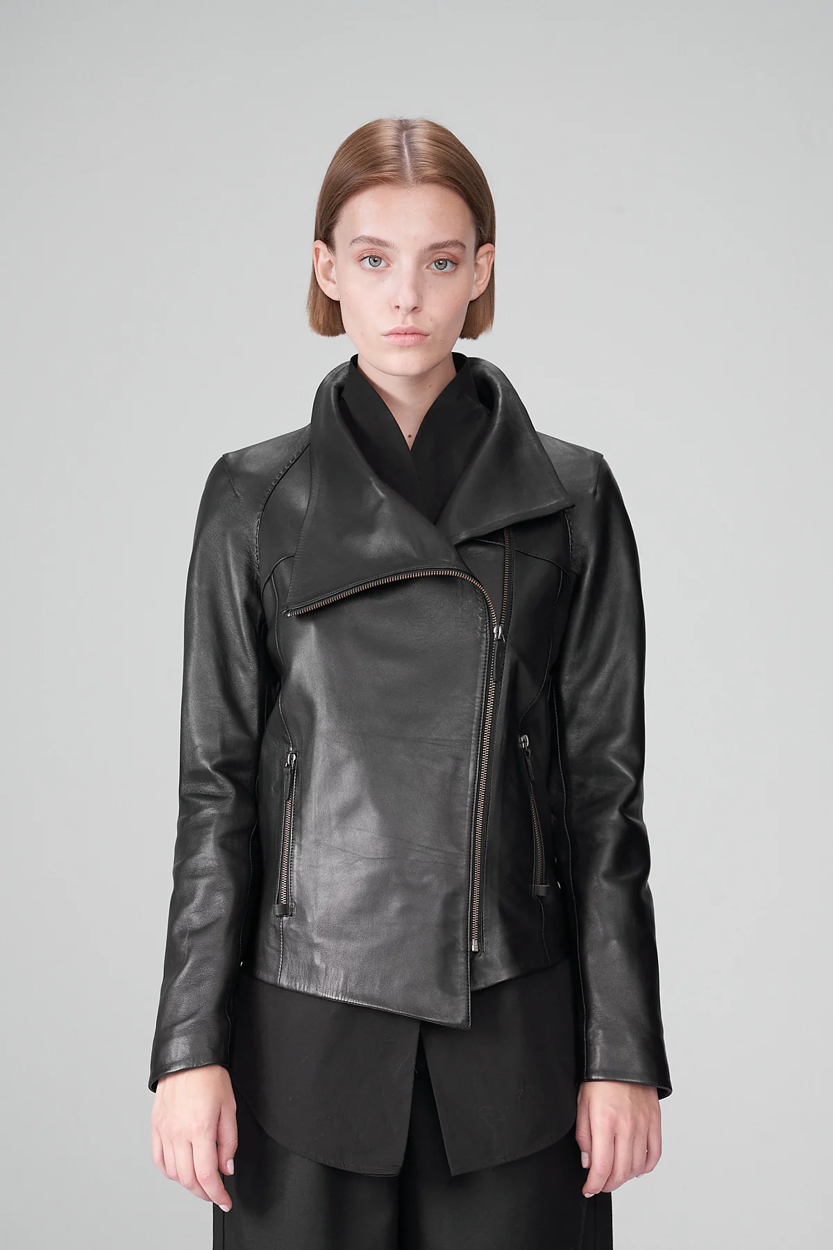 Freya - Black Leather Jacket - Image 2