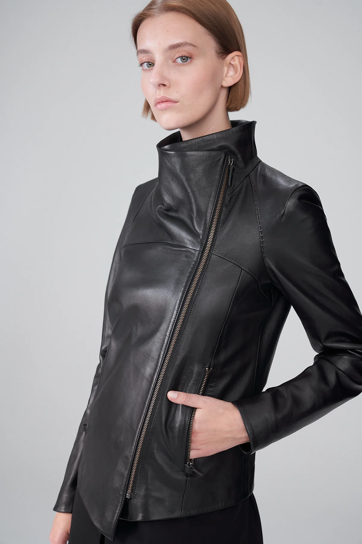 Freya - Black Leather Jacket - Image 4