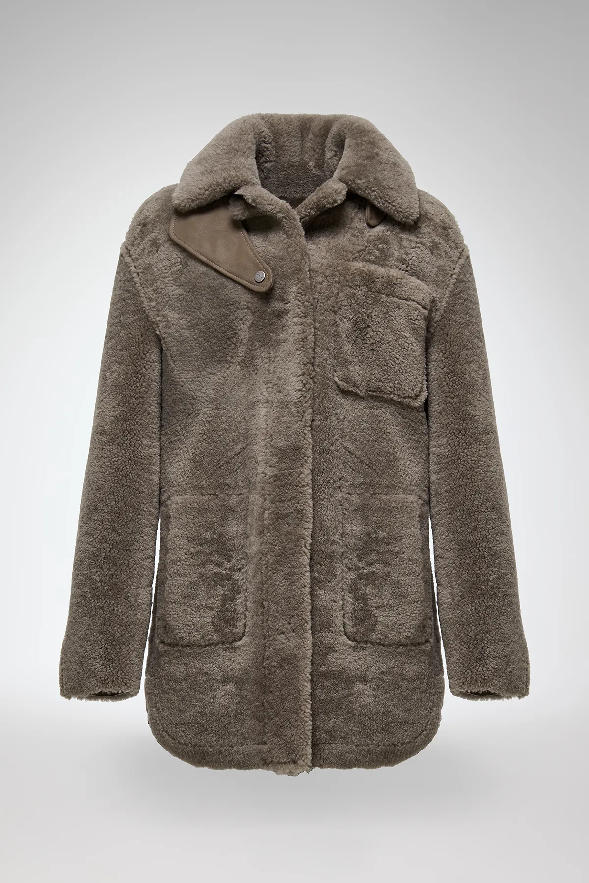 Gracie - Stone Shearling Coat - Image 5