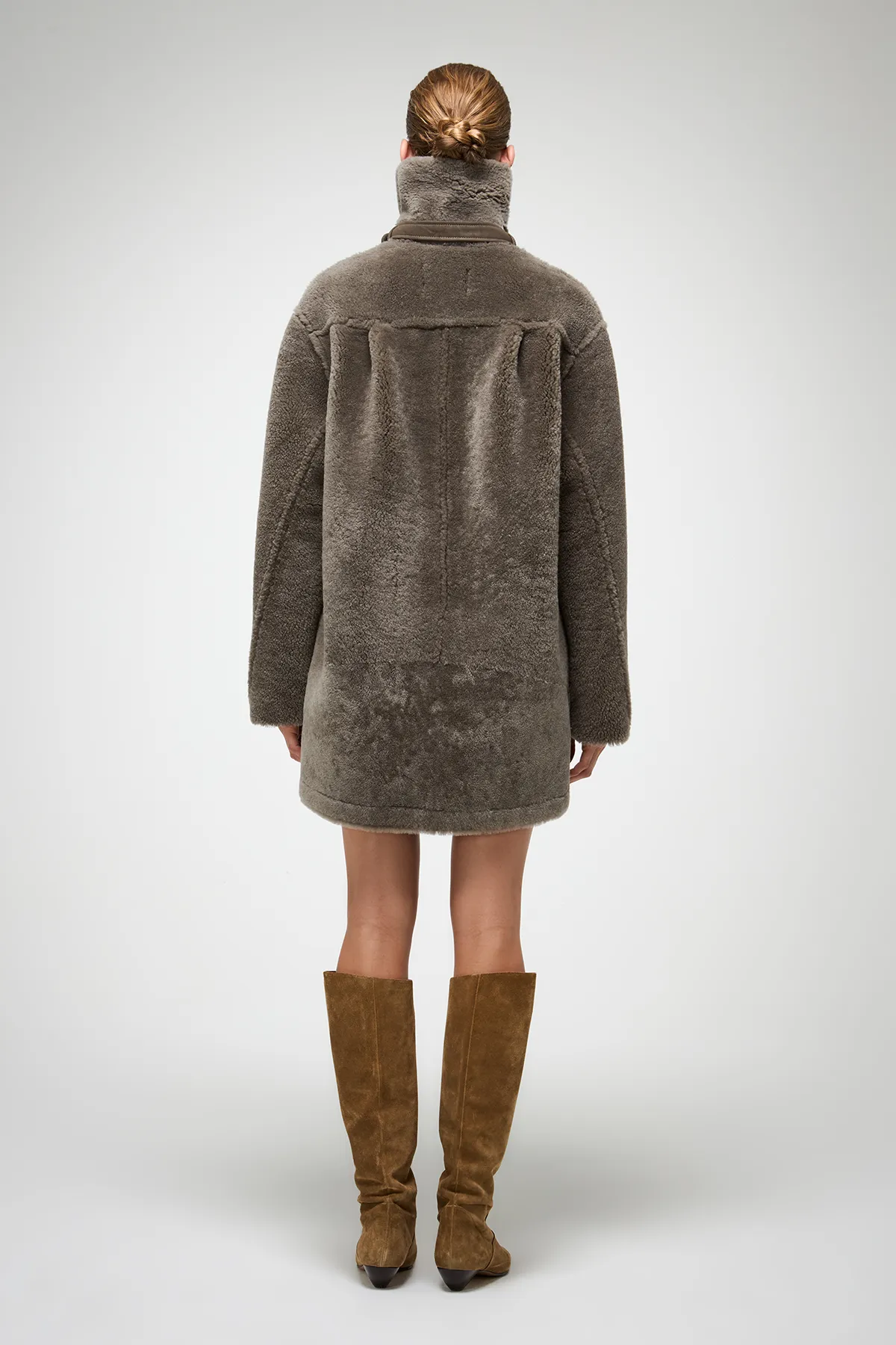 Gracie - Stone Shearling Coat - Image 6