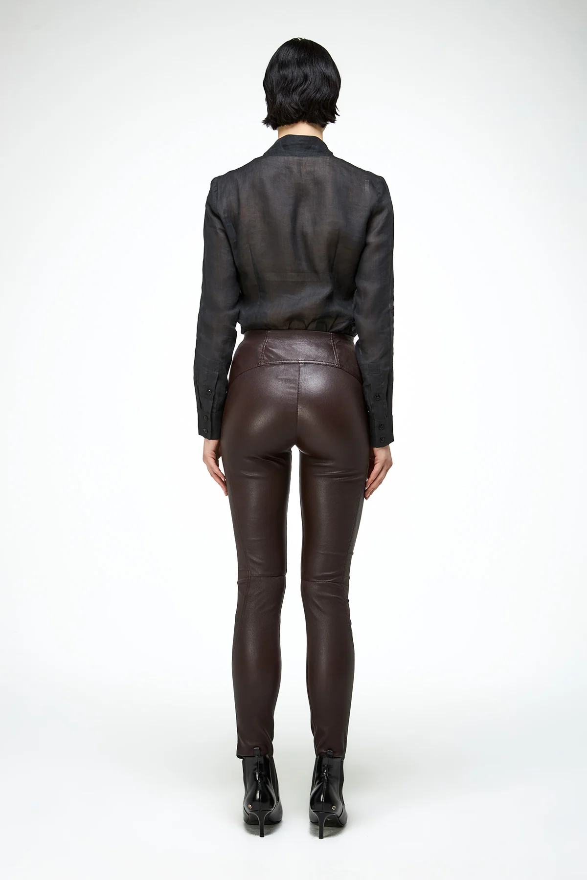 Helga - Bordeaux Leather Pants - Image 6