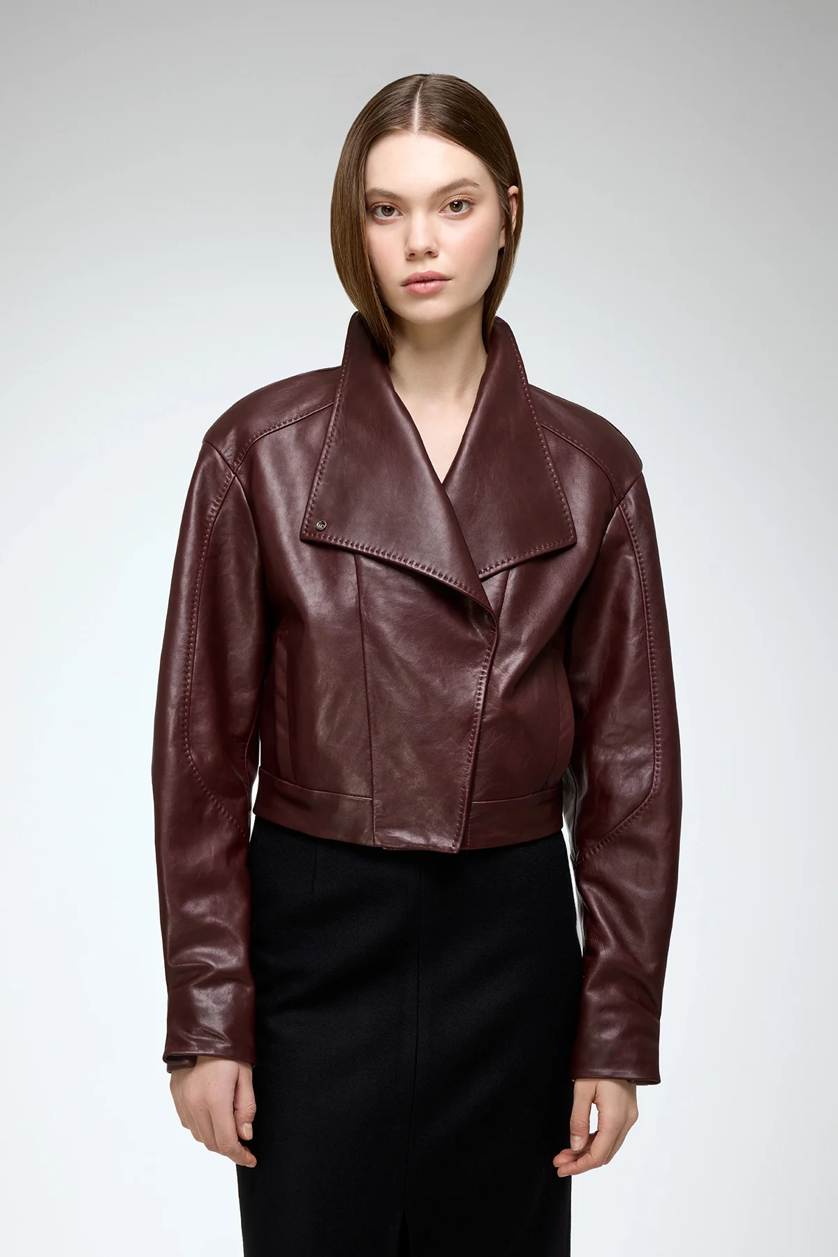 Isla - Cherry Leather Jacket - Image 2