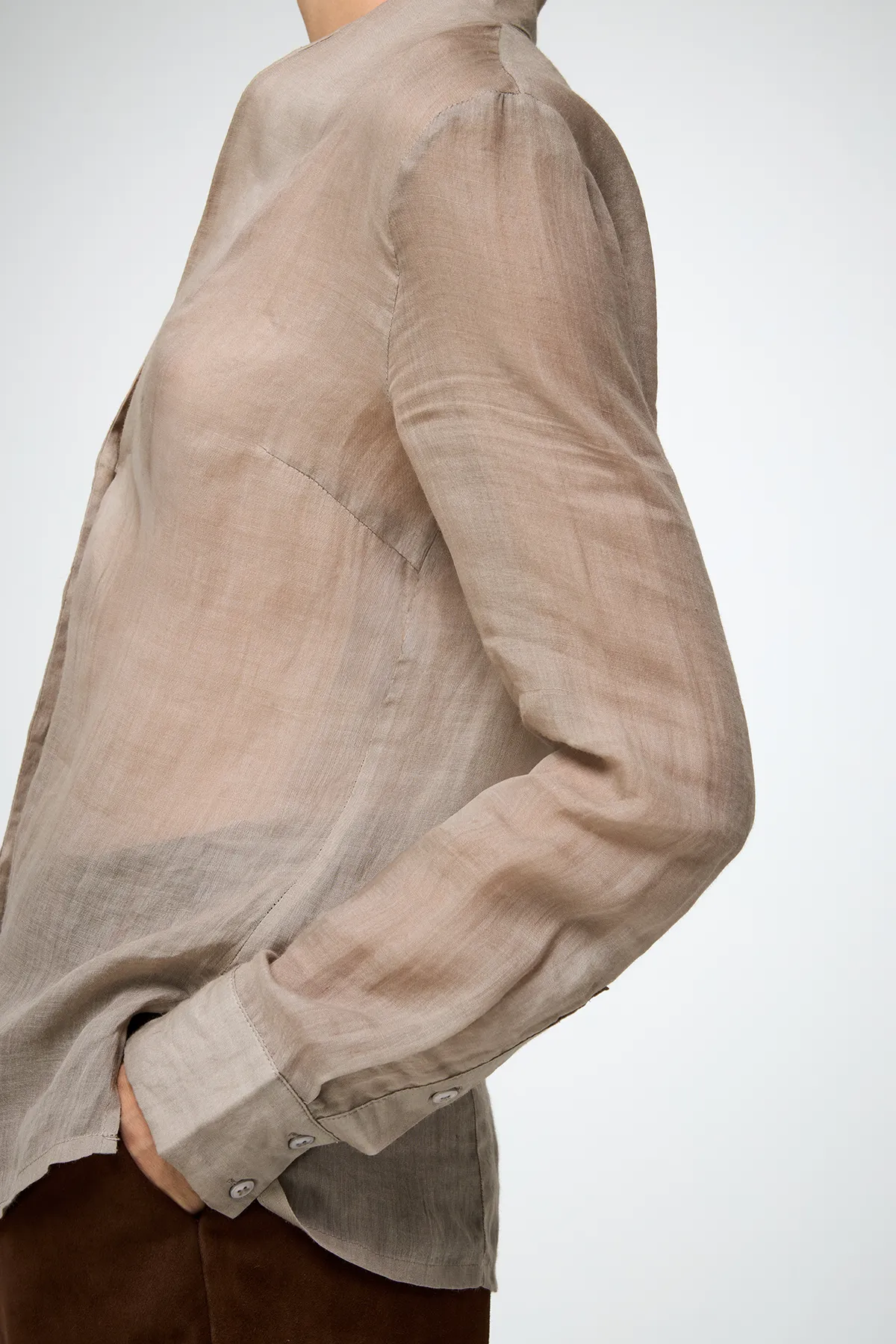 Iva - Ramie Beige Shirt - Image 3