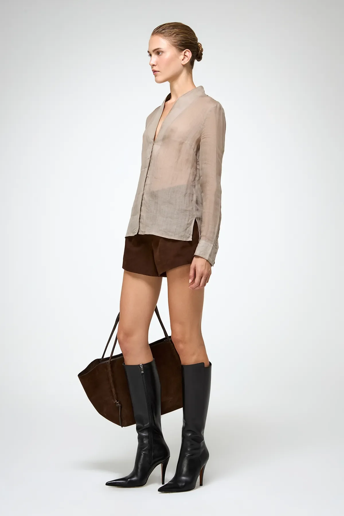 Iva - Ramie Beige Shirt - Image 4