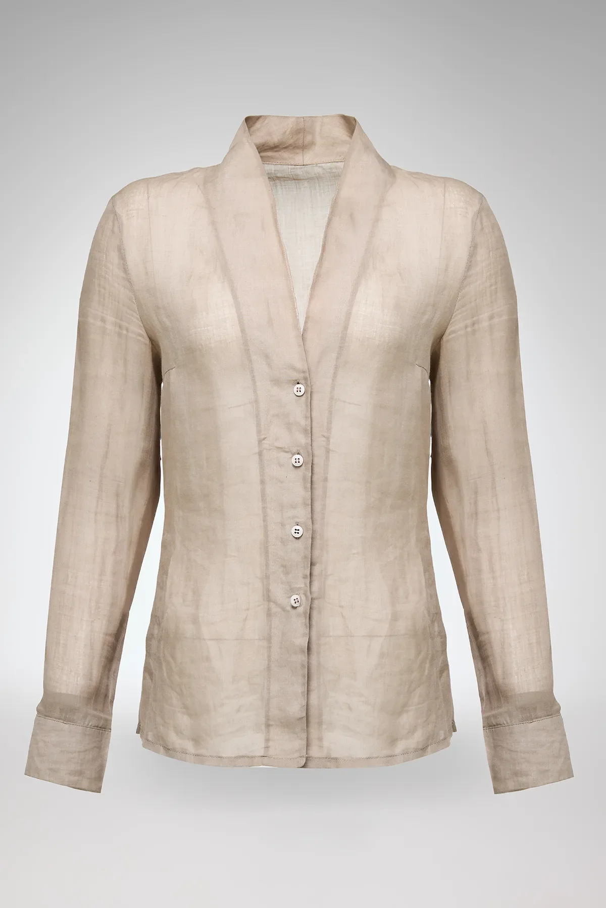 Iva - Ramie Beige Shirt - Image 5