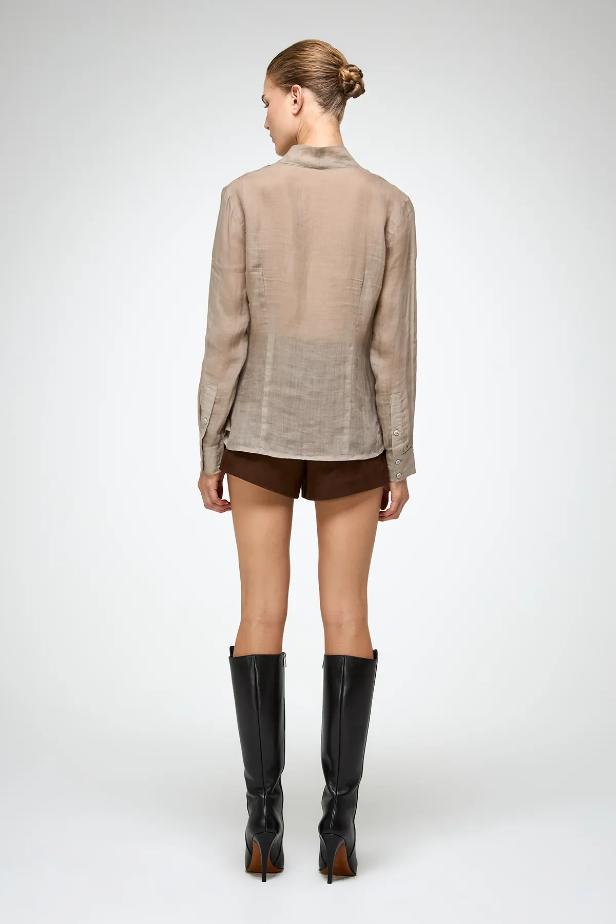 Iva - Ramie Beige Shirt - Image 6