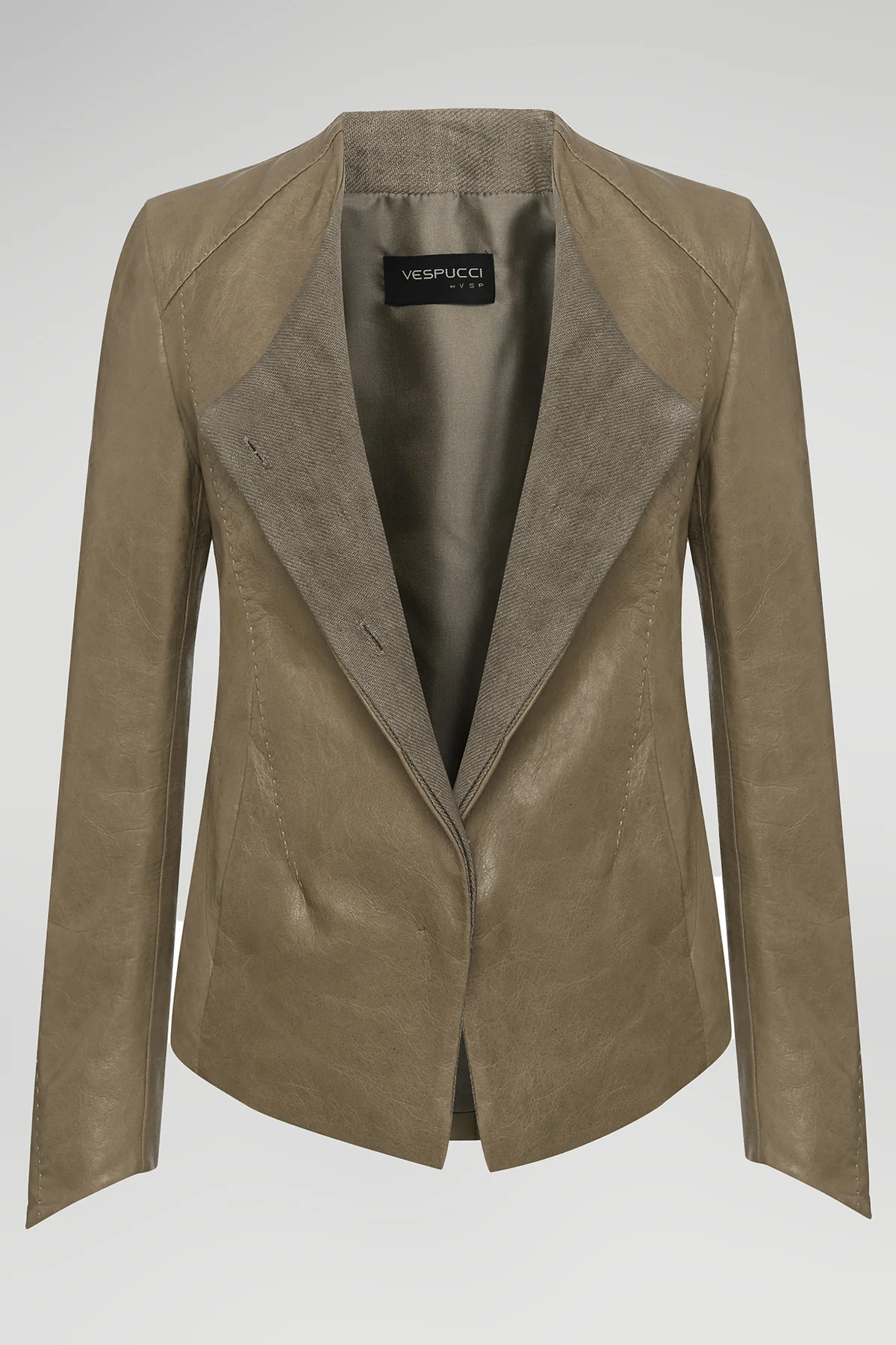 Ivy - Beige Leather Jacket - Image 2