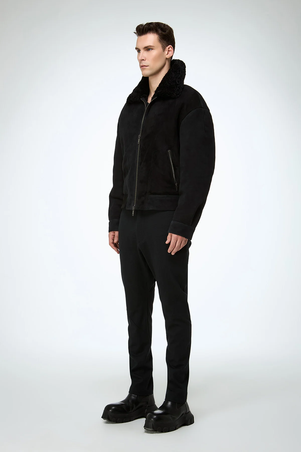 John - Black Shearling Jacket - Image 4
