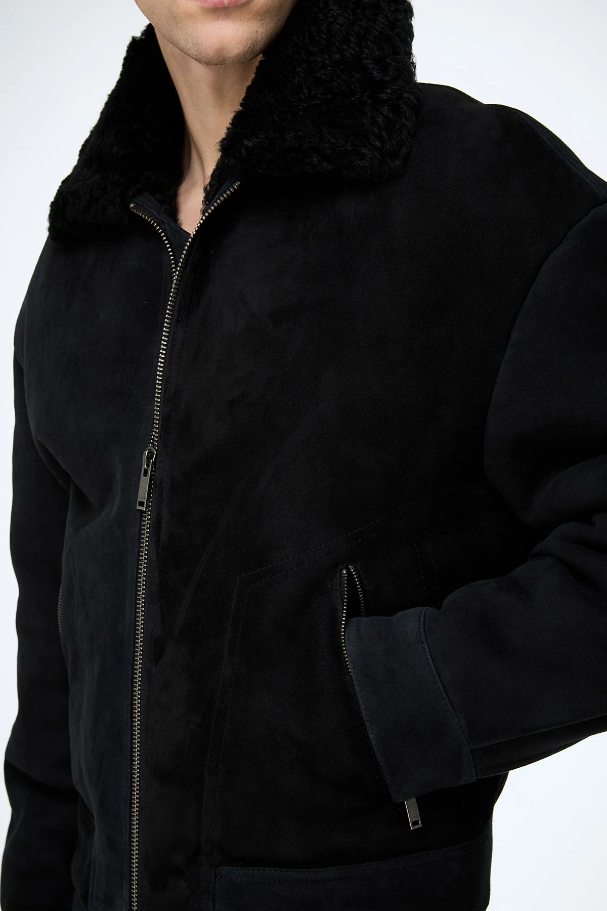 John - Black Shearling Jacket - Image 5