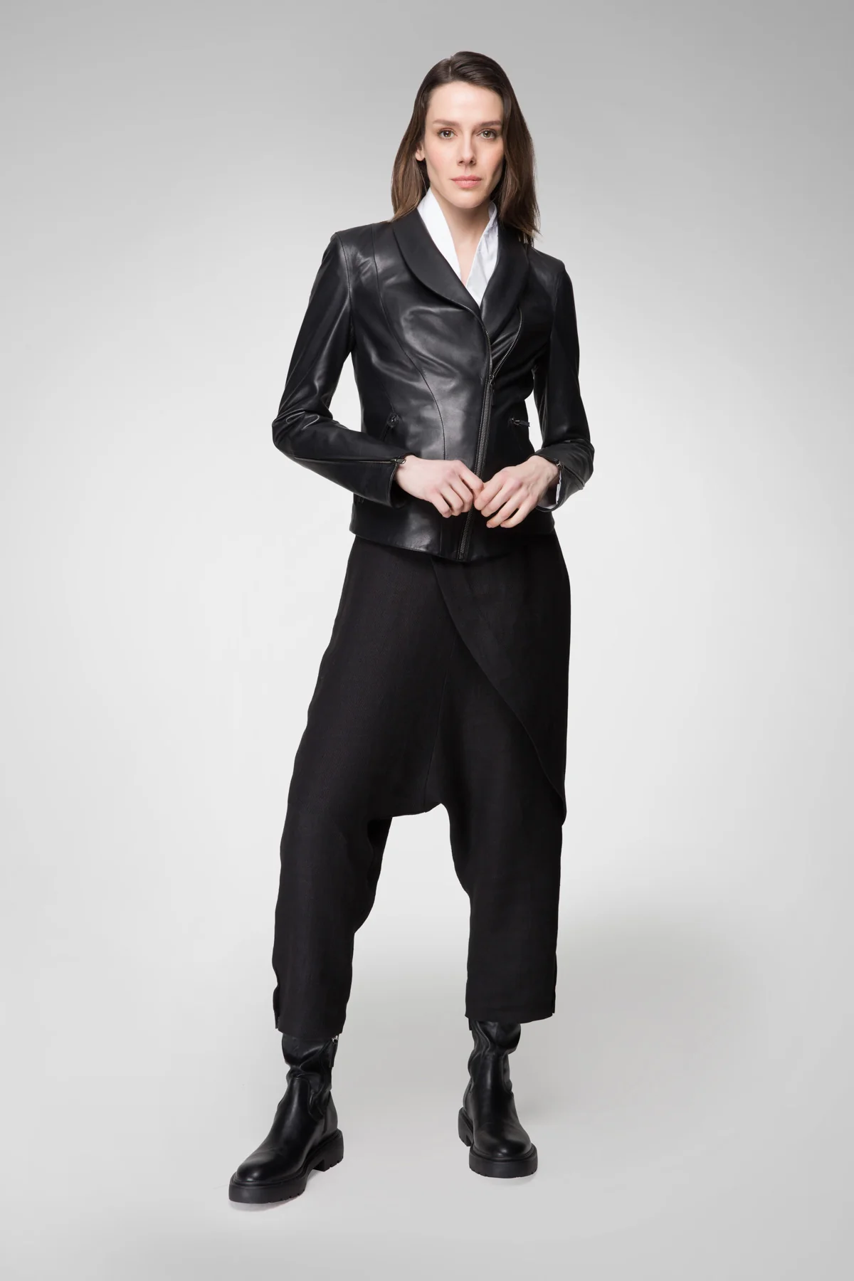 Larissa - Black Leather Jacket - Image 2