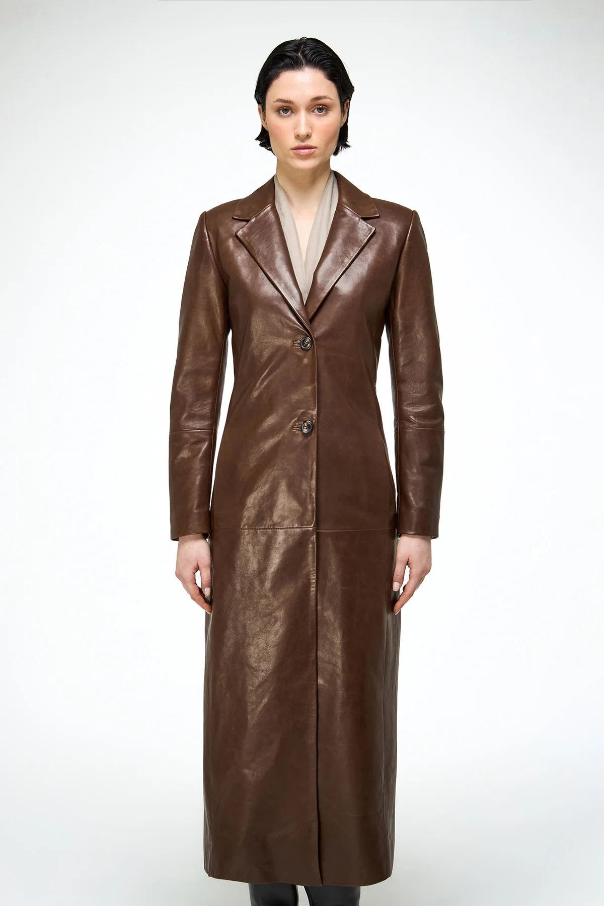 Laurence - Tobacco Leather Coat - Image 2