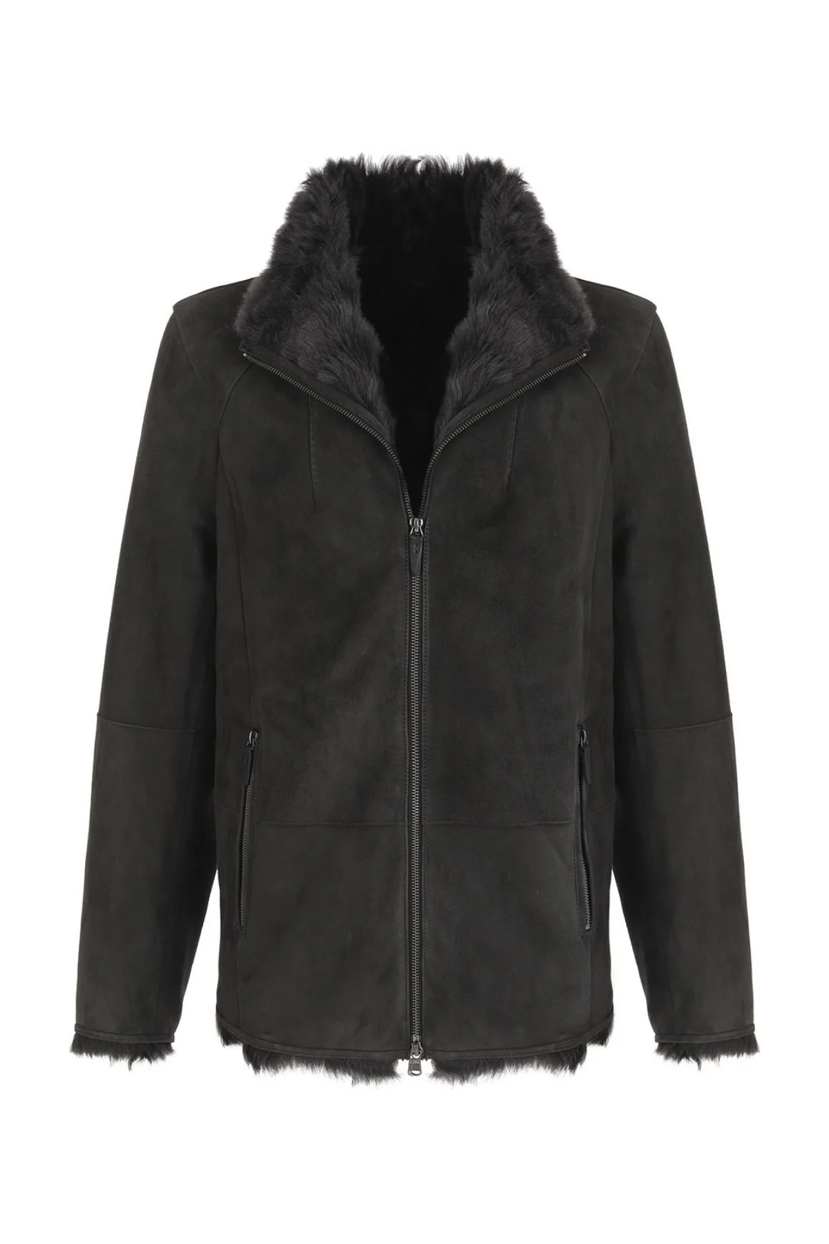 Leo - Anthracite Shearling Jacket