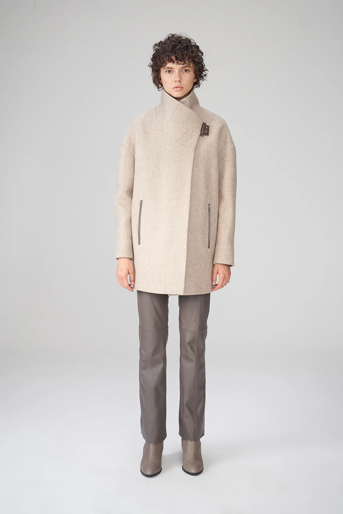Liyah - Latte Wool Coat - Image 4