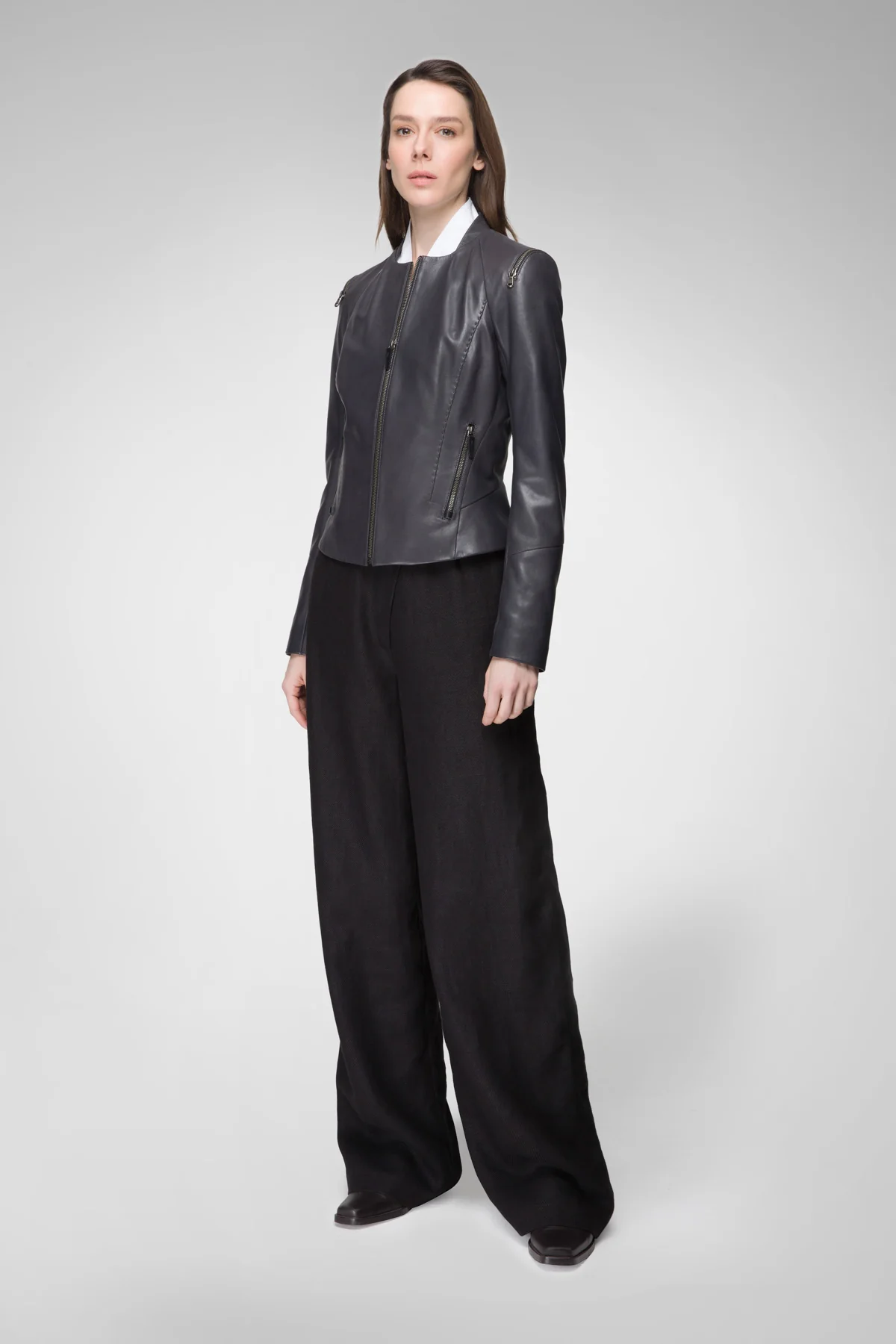 Lola - Anthracite Leather Jacket - Image 3