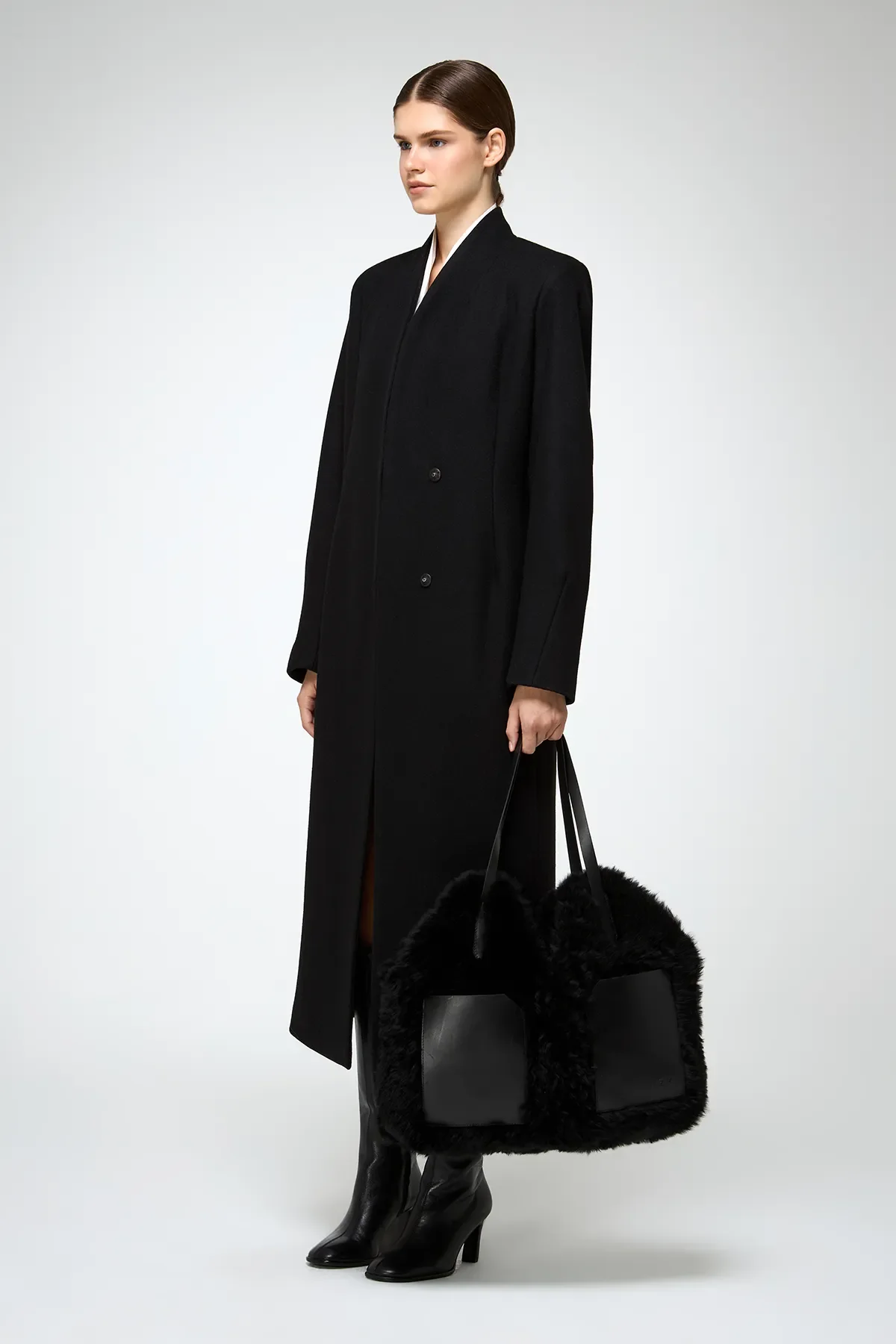 Luce - Black Wool Coat - Image 3