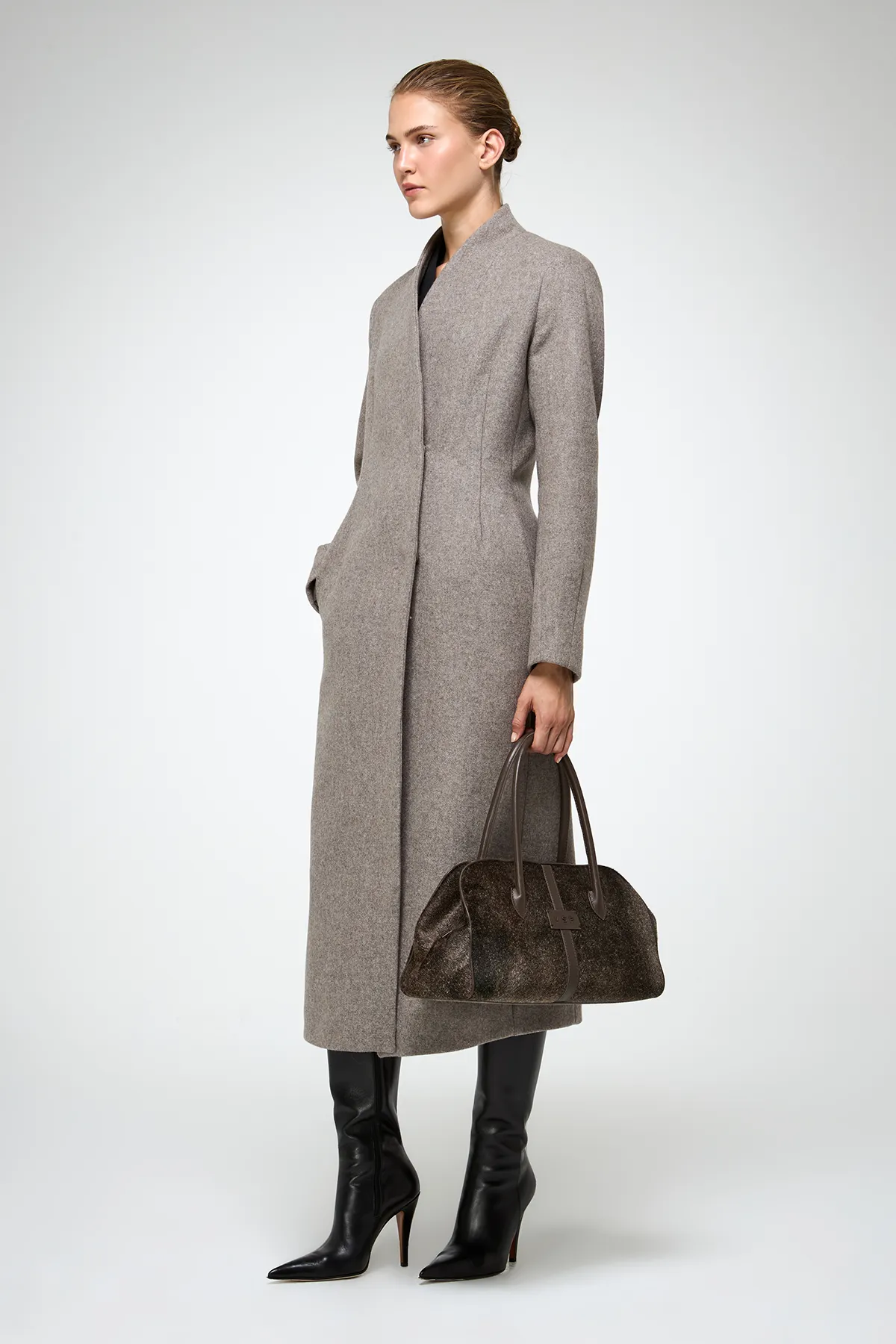 Luce - Grey Wool Coat - Image 3